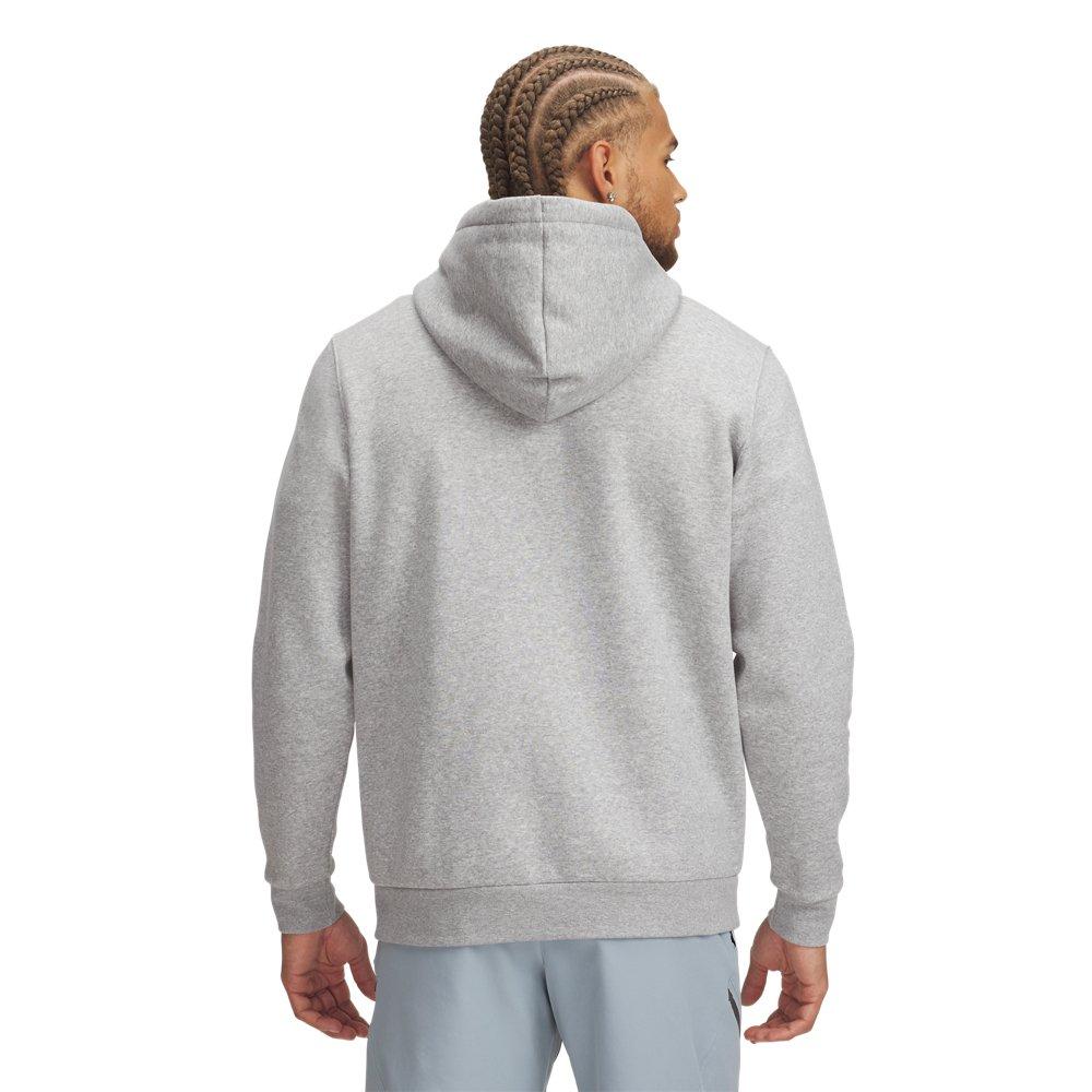 Under Armour Men's Icon Fleece Hoodie - Grey/White - GREY/WHITE Thumbnail View 2