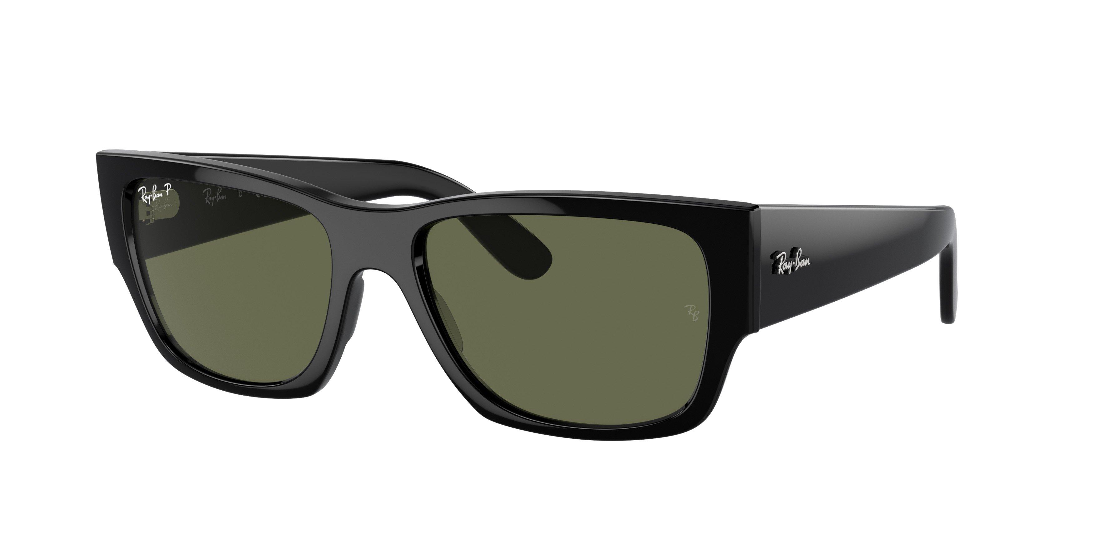 Ray-Ban Carlos Sunglasses - BLACK/GREEN Thumbnail View 1