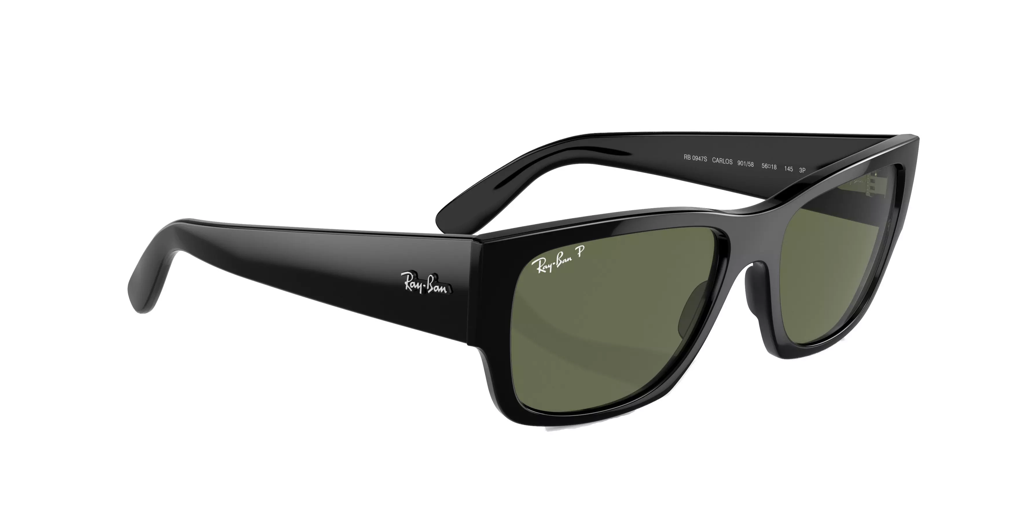 Ray-Ban Carlos Sunglasses - BLACK/GREEN