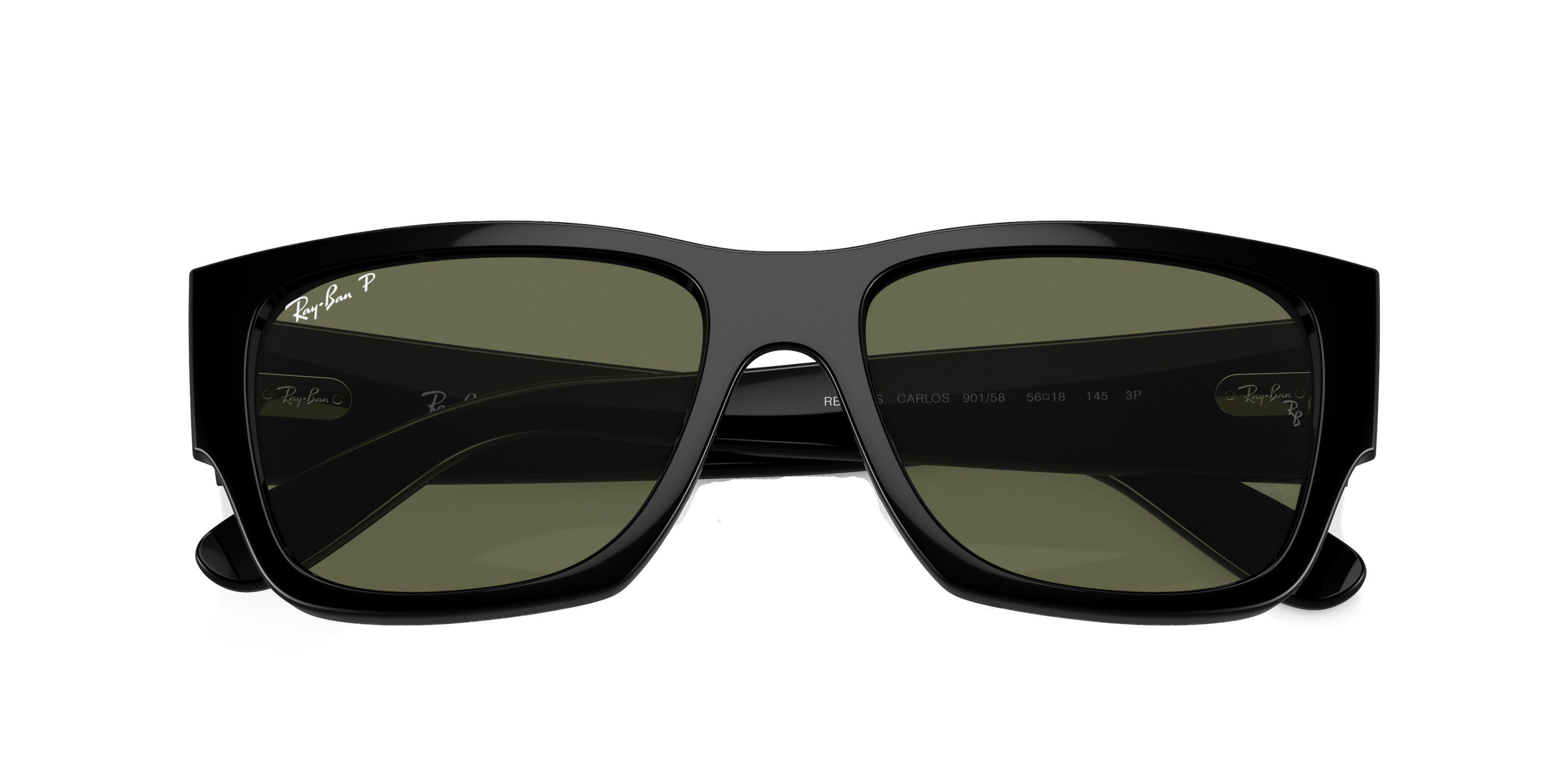 Ray-Ban Carlos Sunglasses - BLACK/GREEN Thumbnail View 6