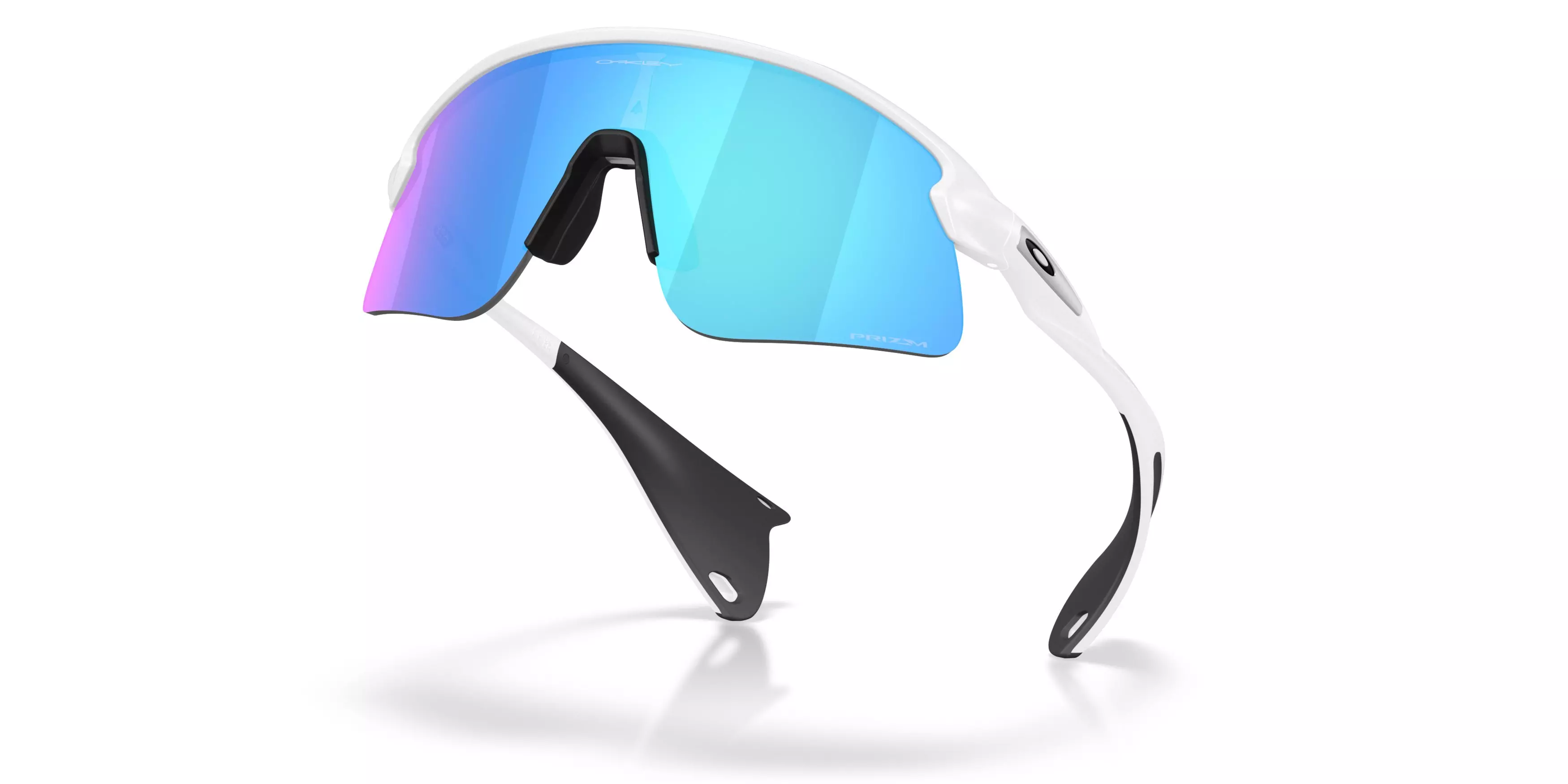 Oakley Stunt Devil S Prizm Sapphire Sunglasses – Matte White - WHITE/BLUE
