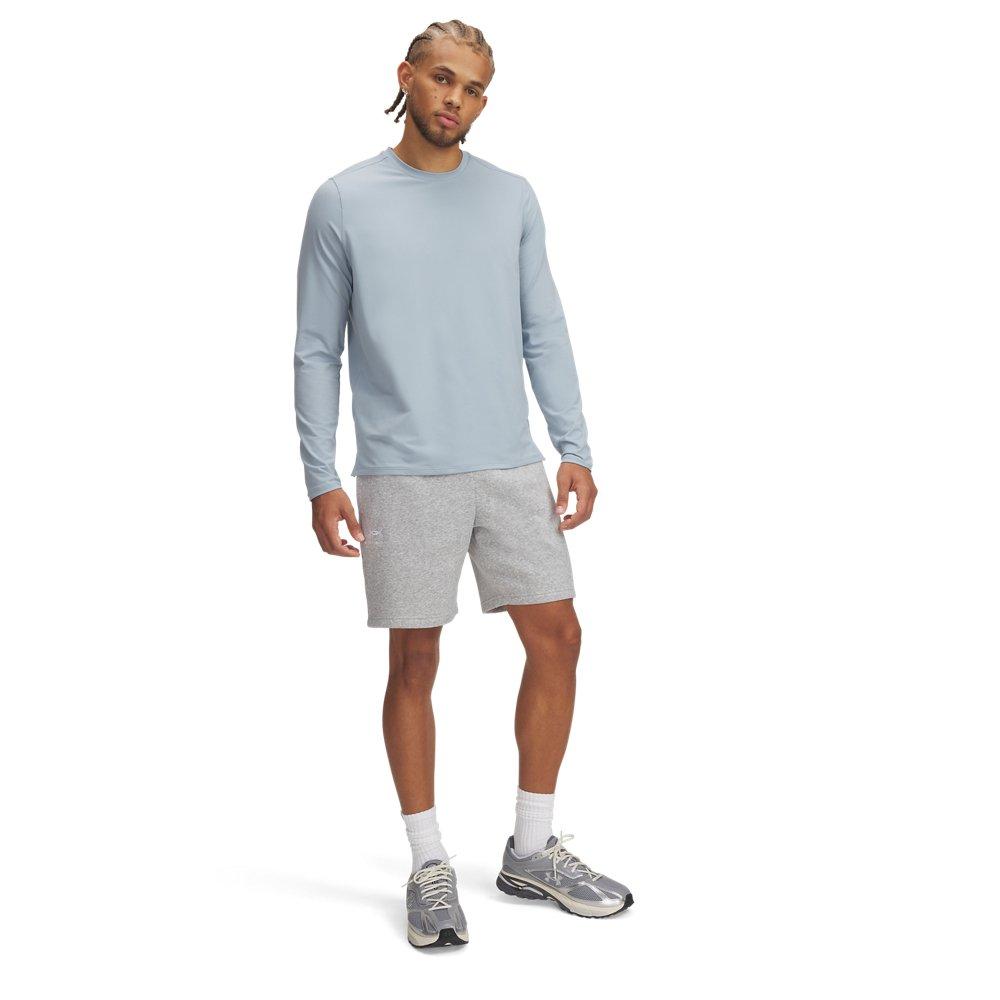 Under Armour Men's Icon Fleece 7.75" Shorts - Grey/White - GREY/WHITE Thumbnail View 4