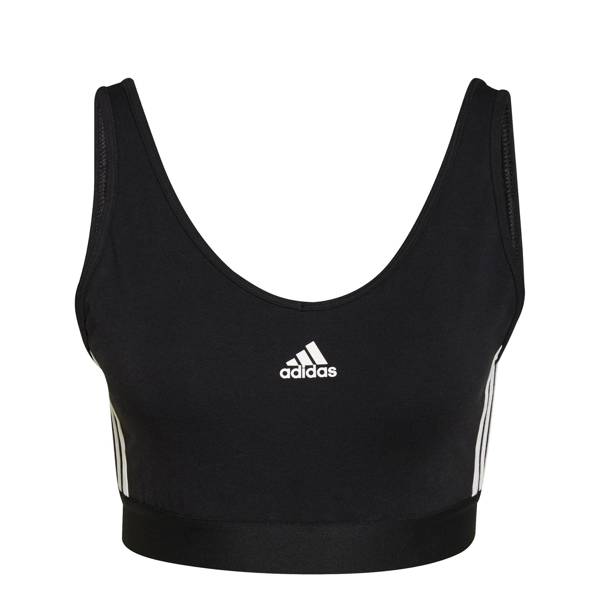  adidas Women's Colorblock 3-Stripes Crop Top, Black