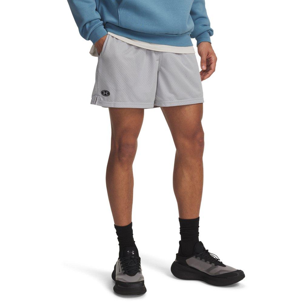 Under Armour Men's Icon Mesh 5" Shorts - Grey/White - GREY/WHITE Thumbnail View 1