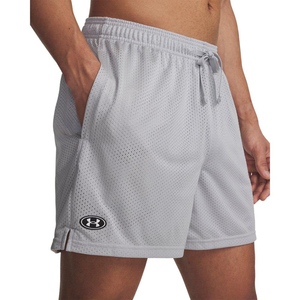 Under Armour Men's Icon Mesh 5" Shorts - Grey/White - GREY/WHITE Thumbnail View 3