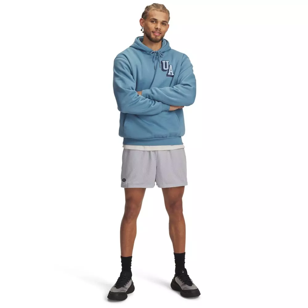 Under Armour Men's Icon Mesh 5" Shorts - Grey/White - GREY/WHITE