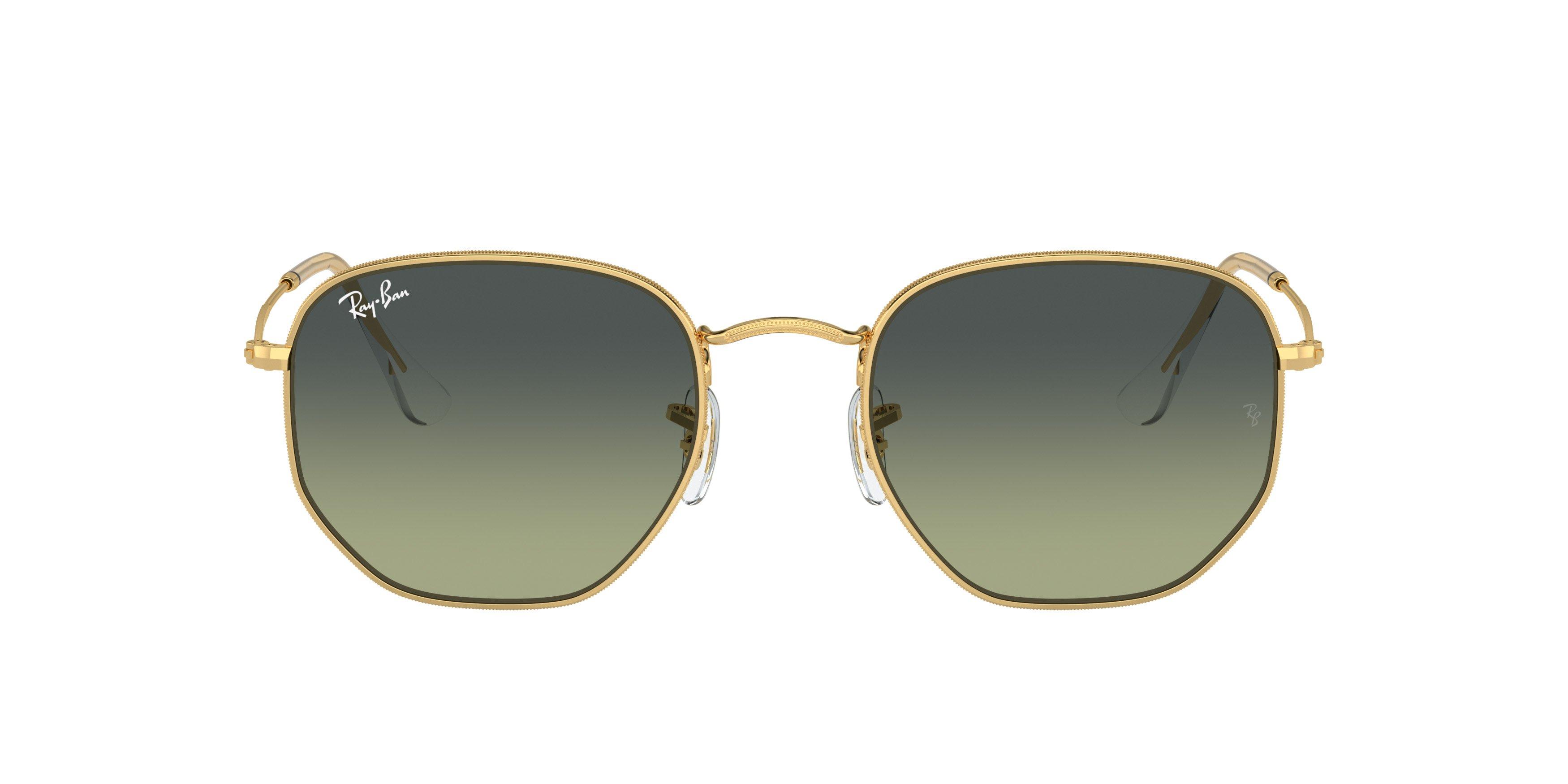 Ray-Ban Hexagonal Sunglasses - GOLD/GREEN Thumbnail View 3