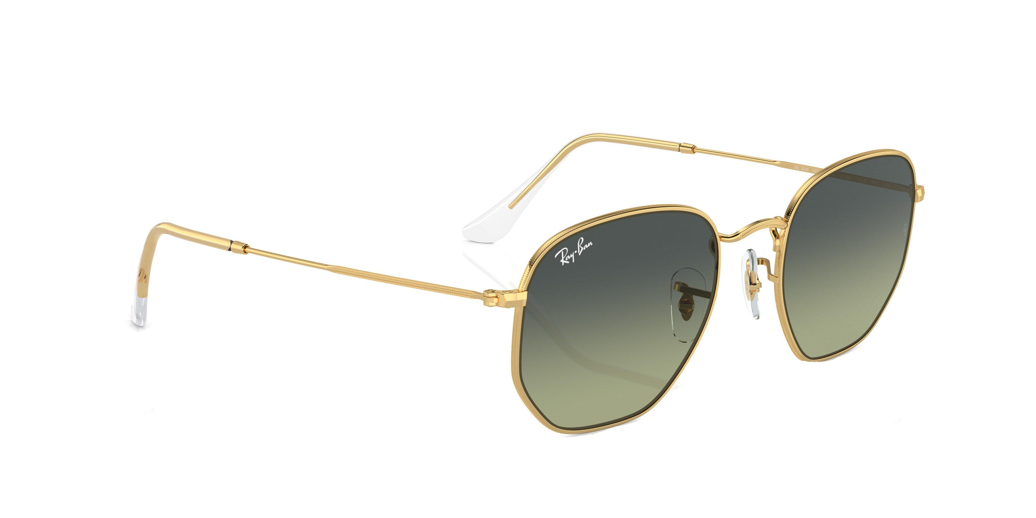 Ray-Ban Hexagonal Sunglasses - GOLD/GREEN Thumbnail View 4