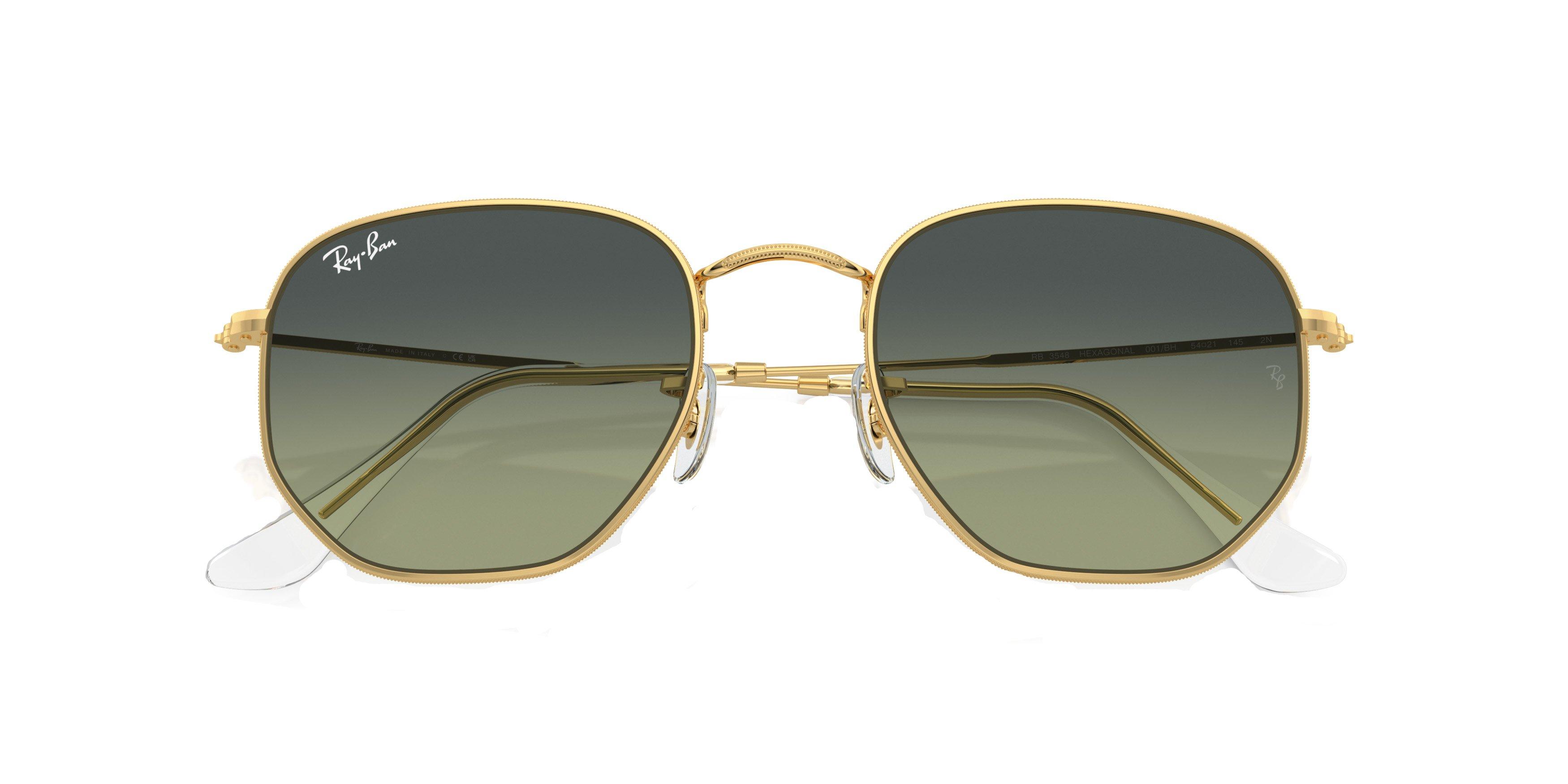 Ray-Ban Hexagonal Sunglasses - GOLD/GREEN Thumbnail View 6