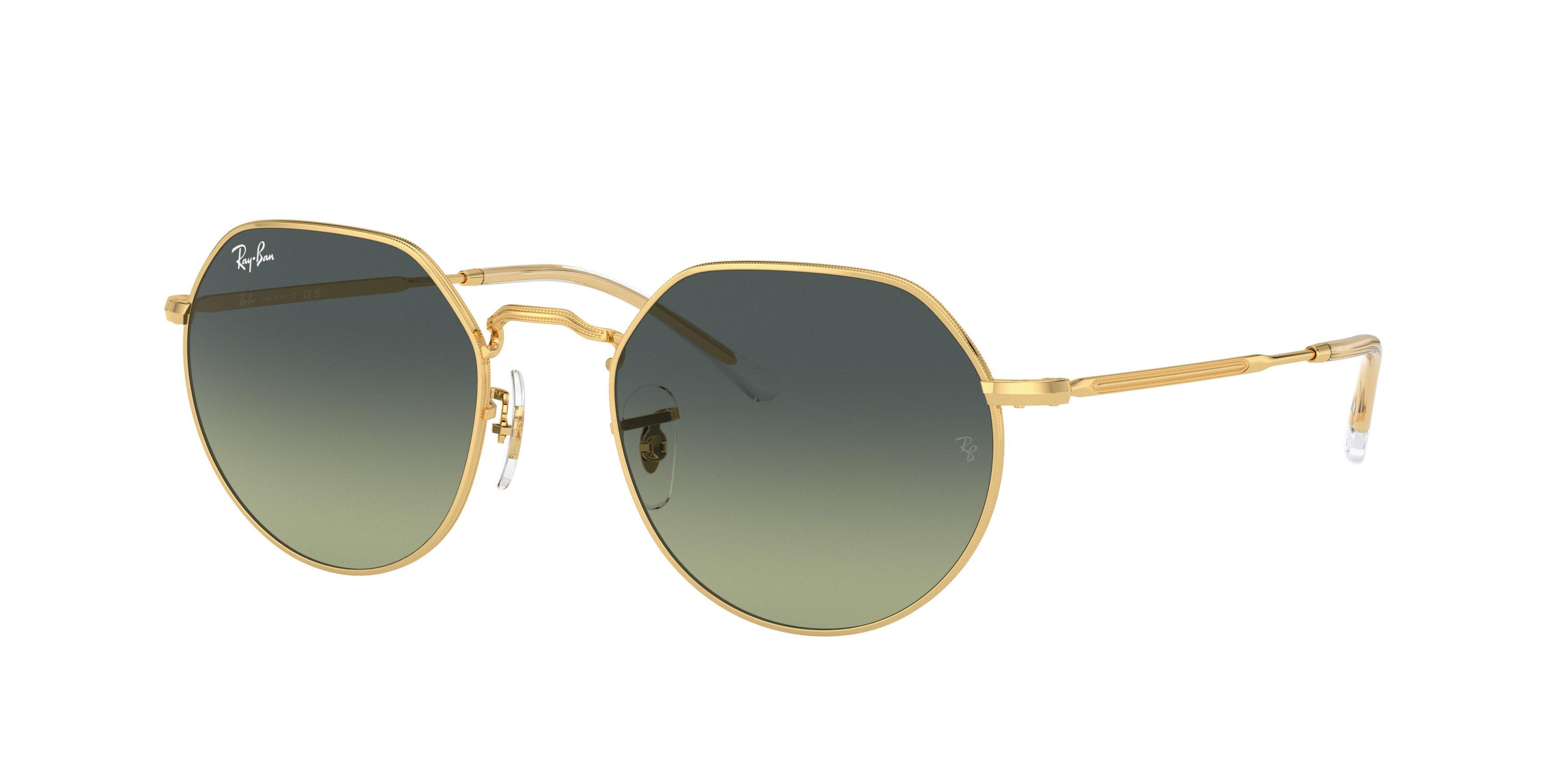 Ray-Ban Jack Sunglasses - Smoke Blue - GOLD/GREEN Thumbnail View 1