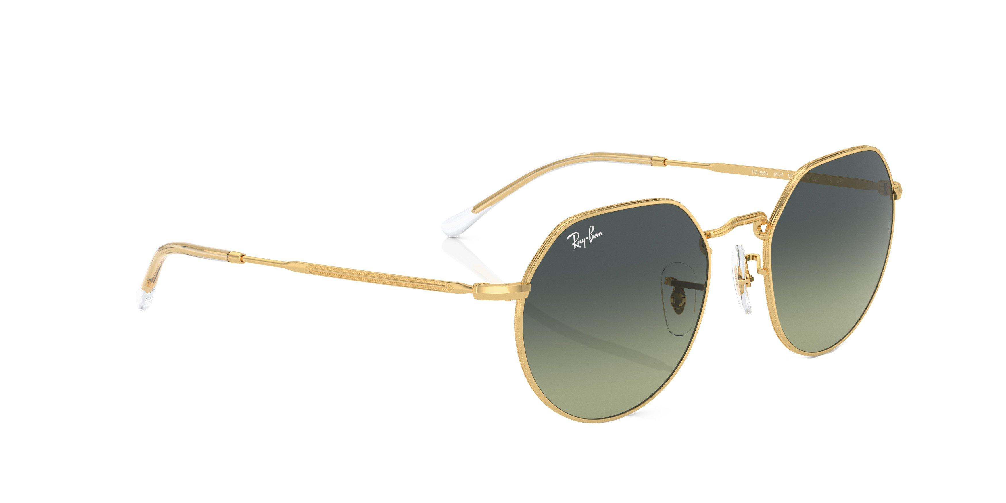 Ray-Ban Jack Sunglasses - Smoke Blue - GOLD/GREEN Thumbnail View 4