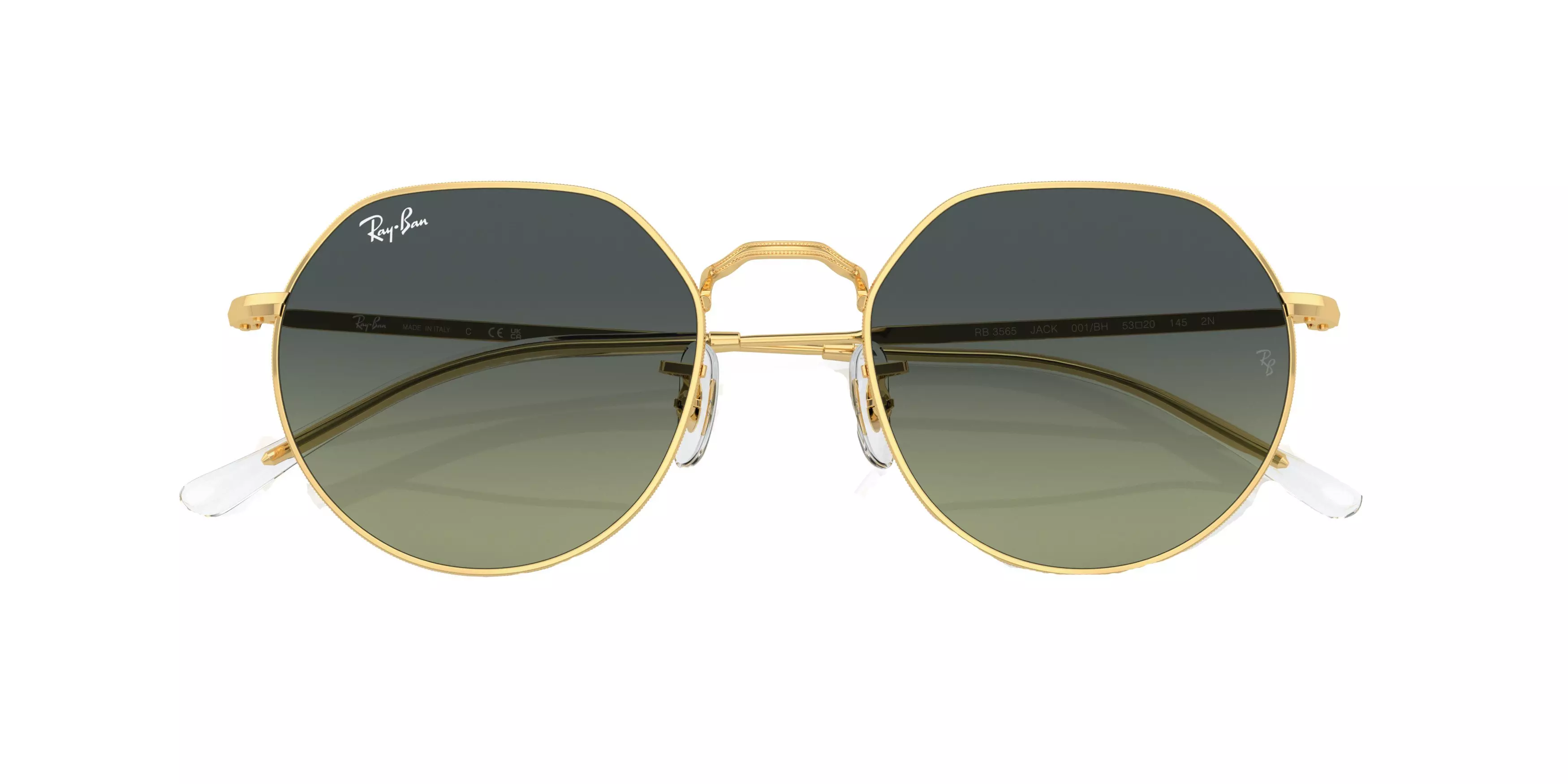 Ray-Ban Jack Sunglasses - Smoke Blue - GOLD/GREEN