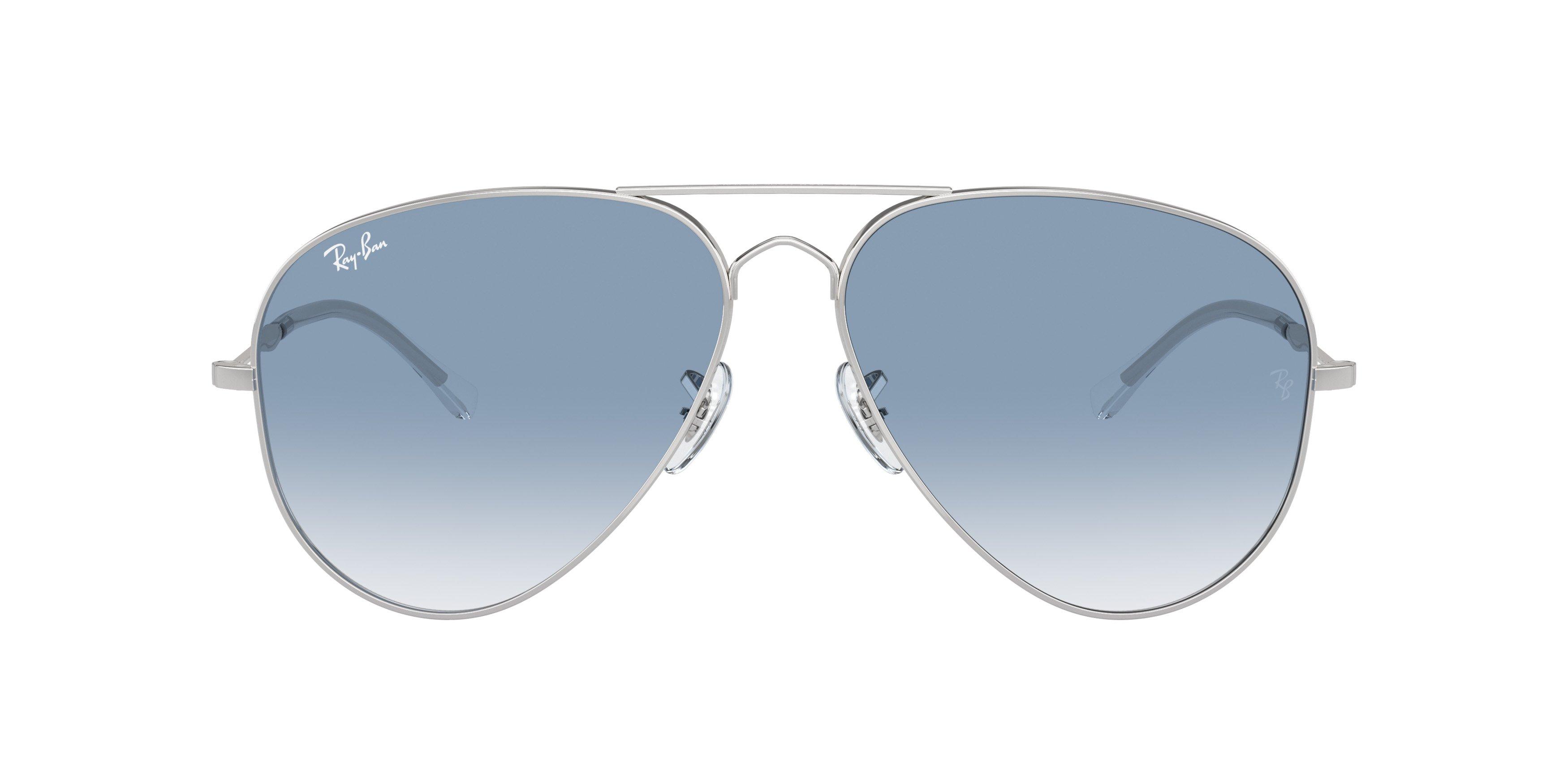 Ray-Ban Old Aviator Polarized Gradient Sunglasses - SILVER/BLUE Thumbnail View 3
