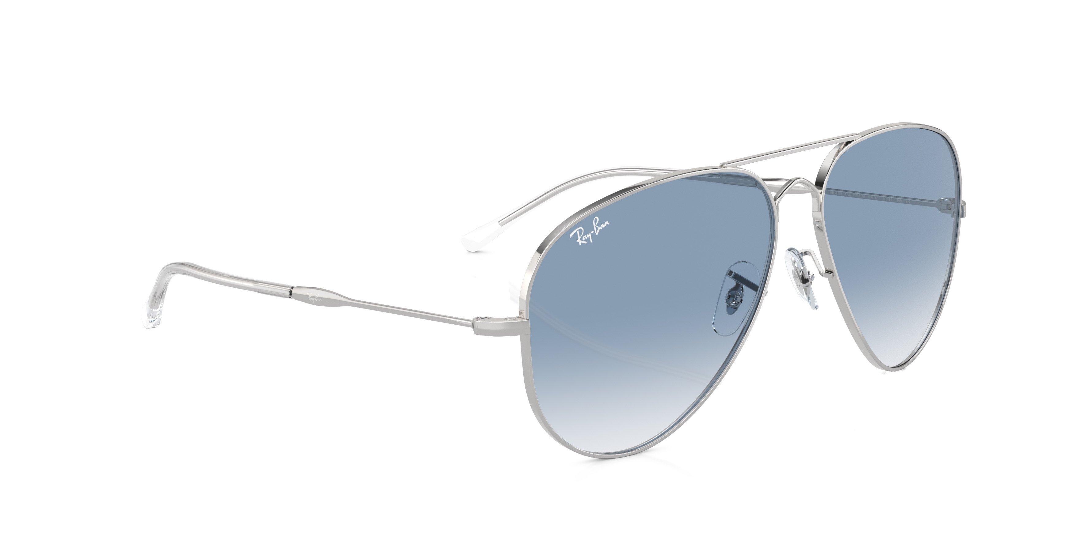Ray-Ban Old Aviator Polarized Gradient Sunglasses - SILVER/BLUE Thumbnail View 4
