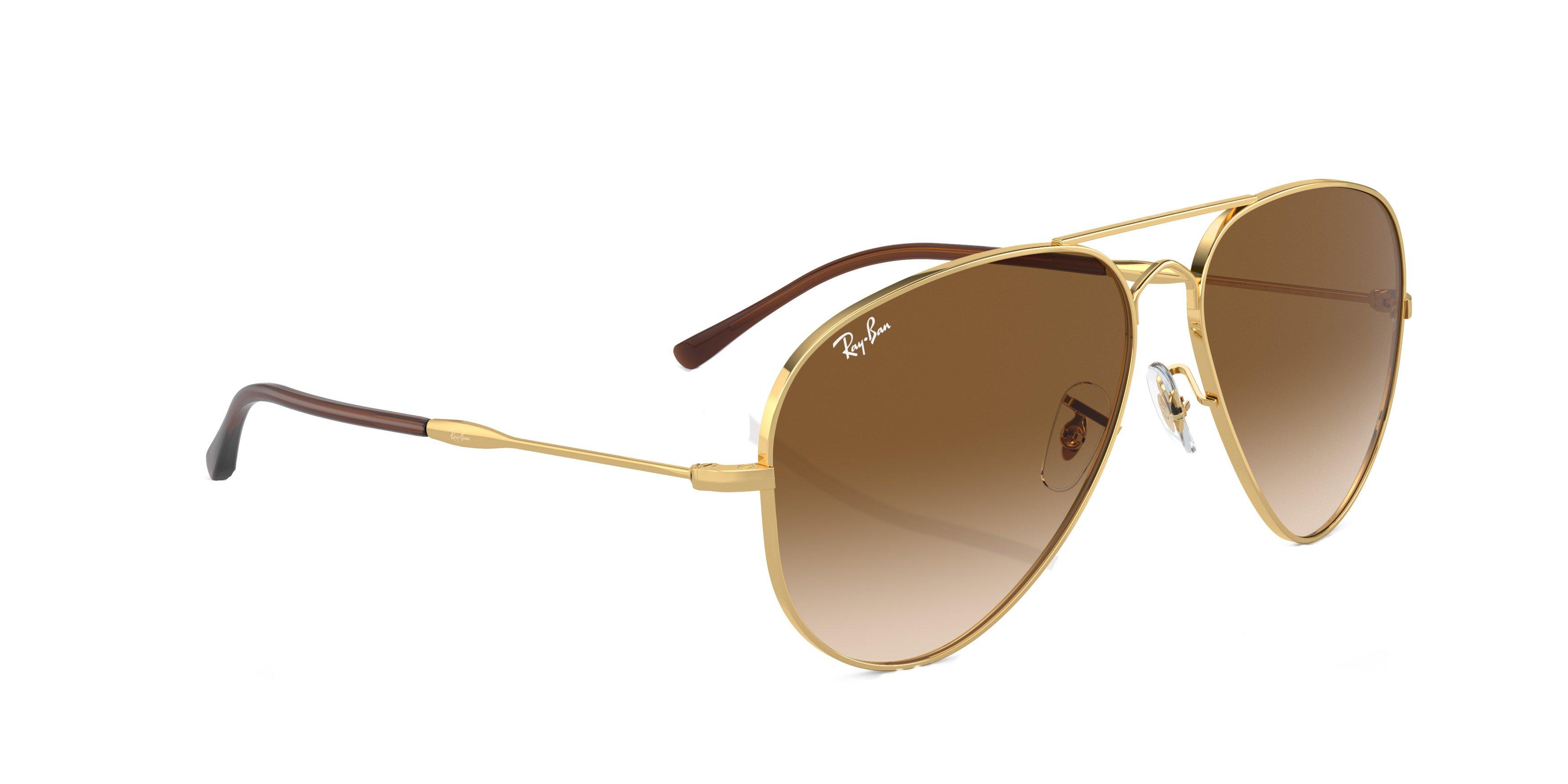 Ray-Ban Old Aviator Polarized Gradient Sunglasses - GOLD/BROWN Thumbnail View 4