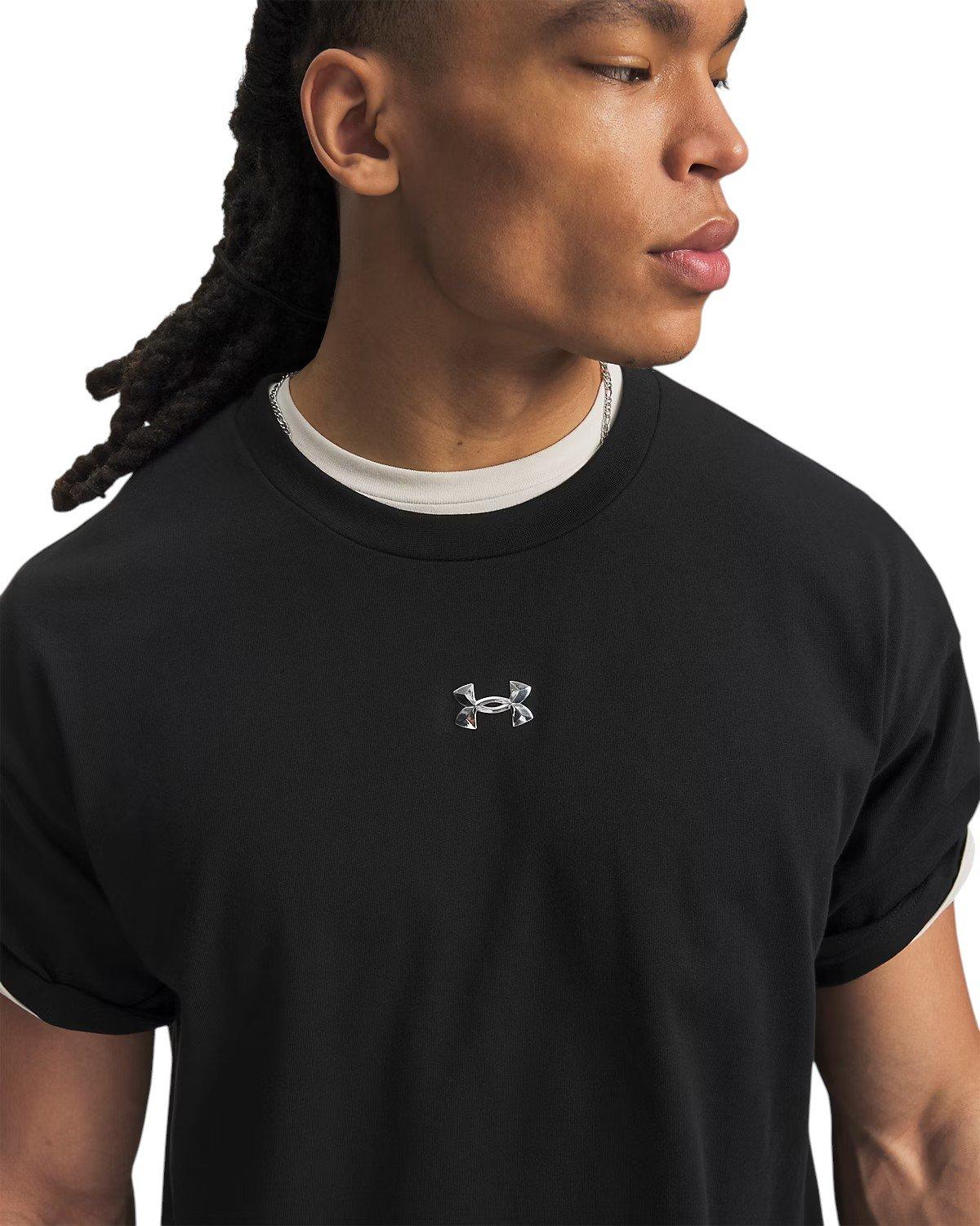 Under Armour Men's Heavyweight Metal Logo Short-Sleeve Shirt - Black/Silver - BLACK/SILVER