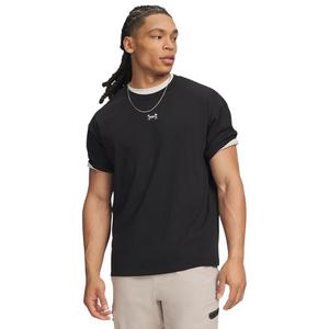 Under Armour Men's Heavyweight Metal Logo Short-Sleeve Shirt - Black/Silver - BLACK/SILVER