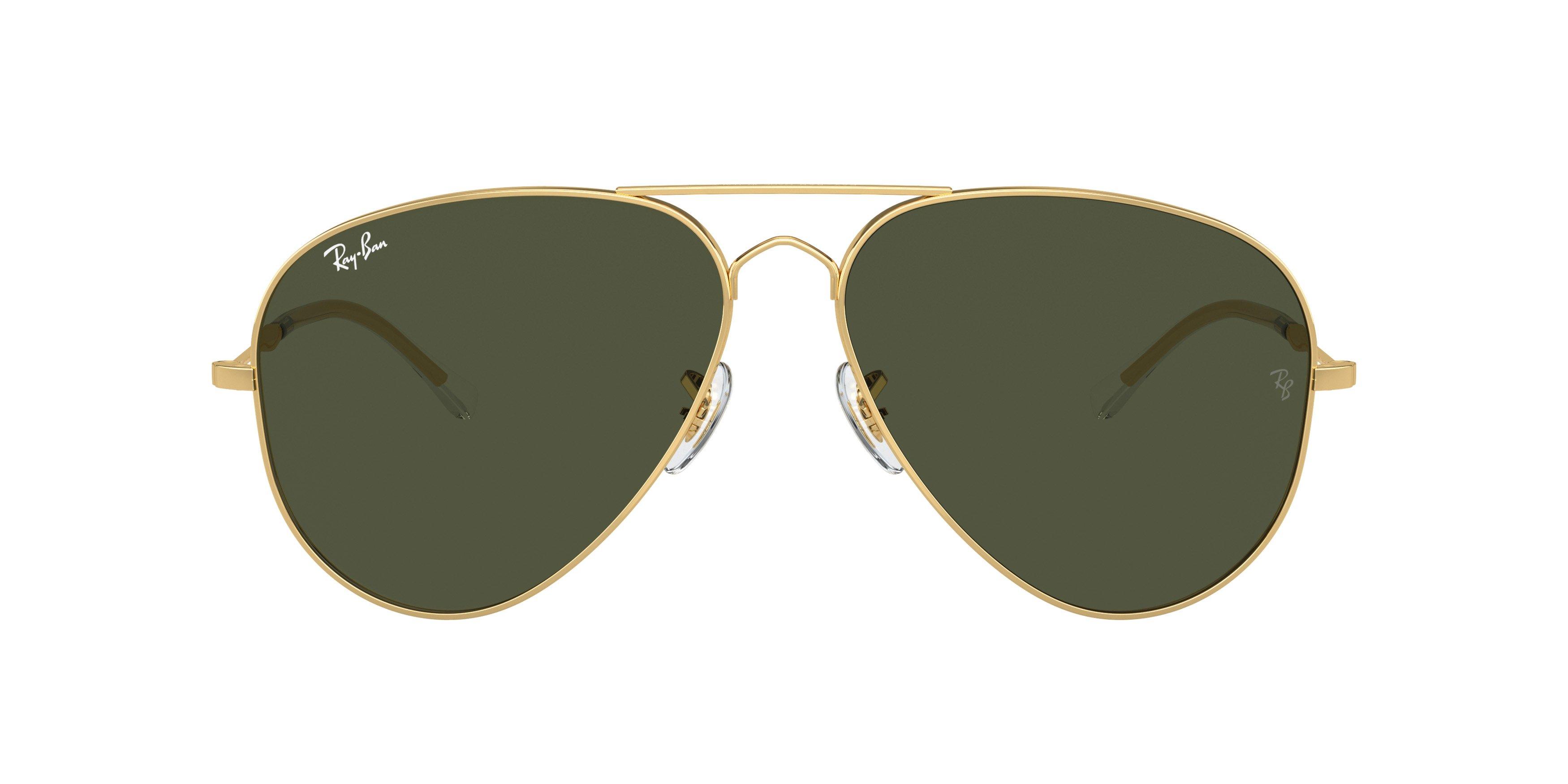 Ray-Ban Old Aviator Green Polarized Gold Metal Sunglasses - GOLD/GREEN Thumbnail View 3