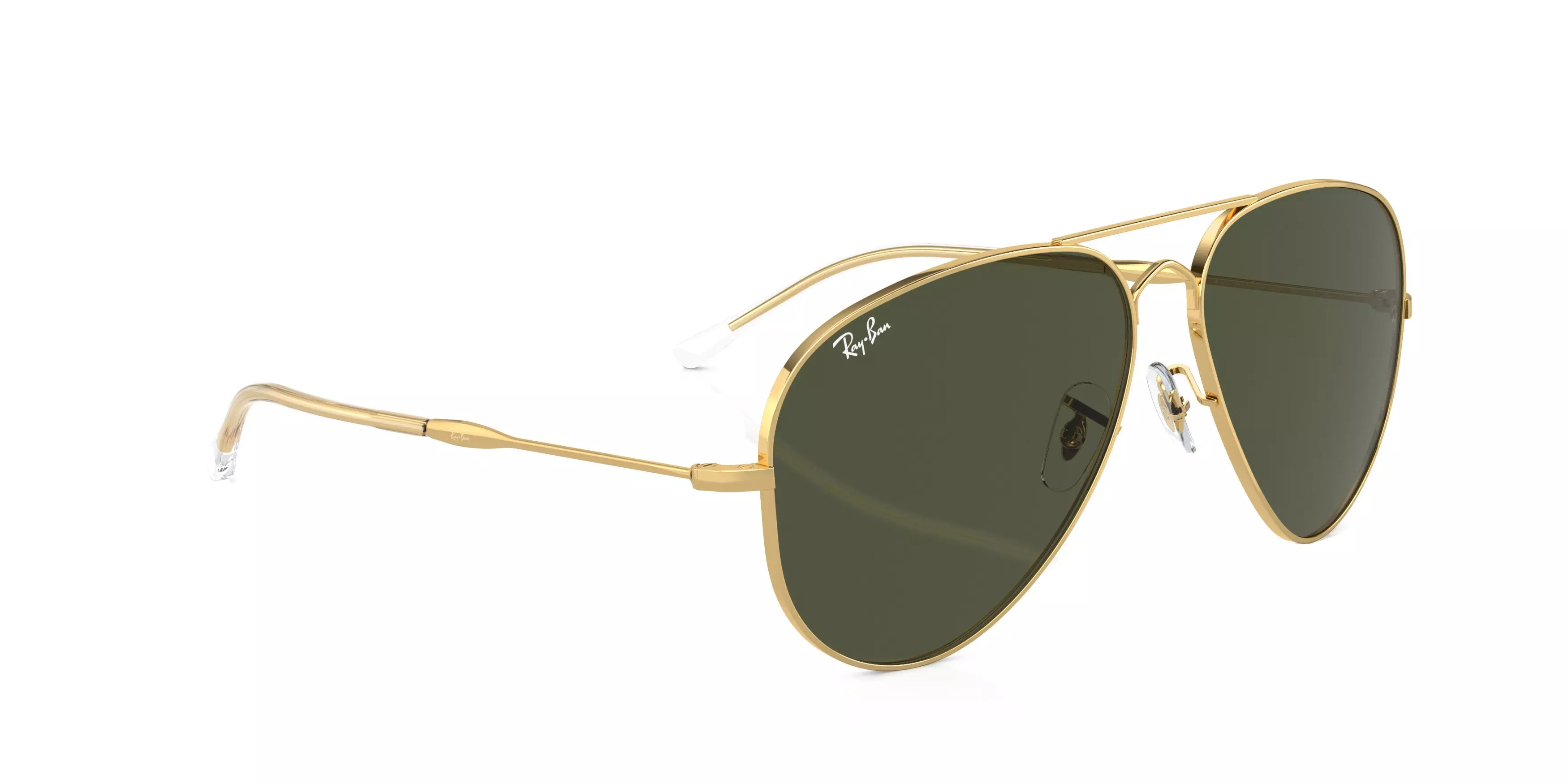 Ray-Ban Old Aviator Green Polarized Gold Metal Sunglasses - GOLD/GREEN