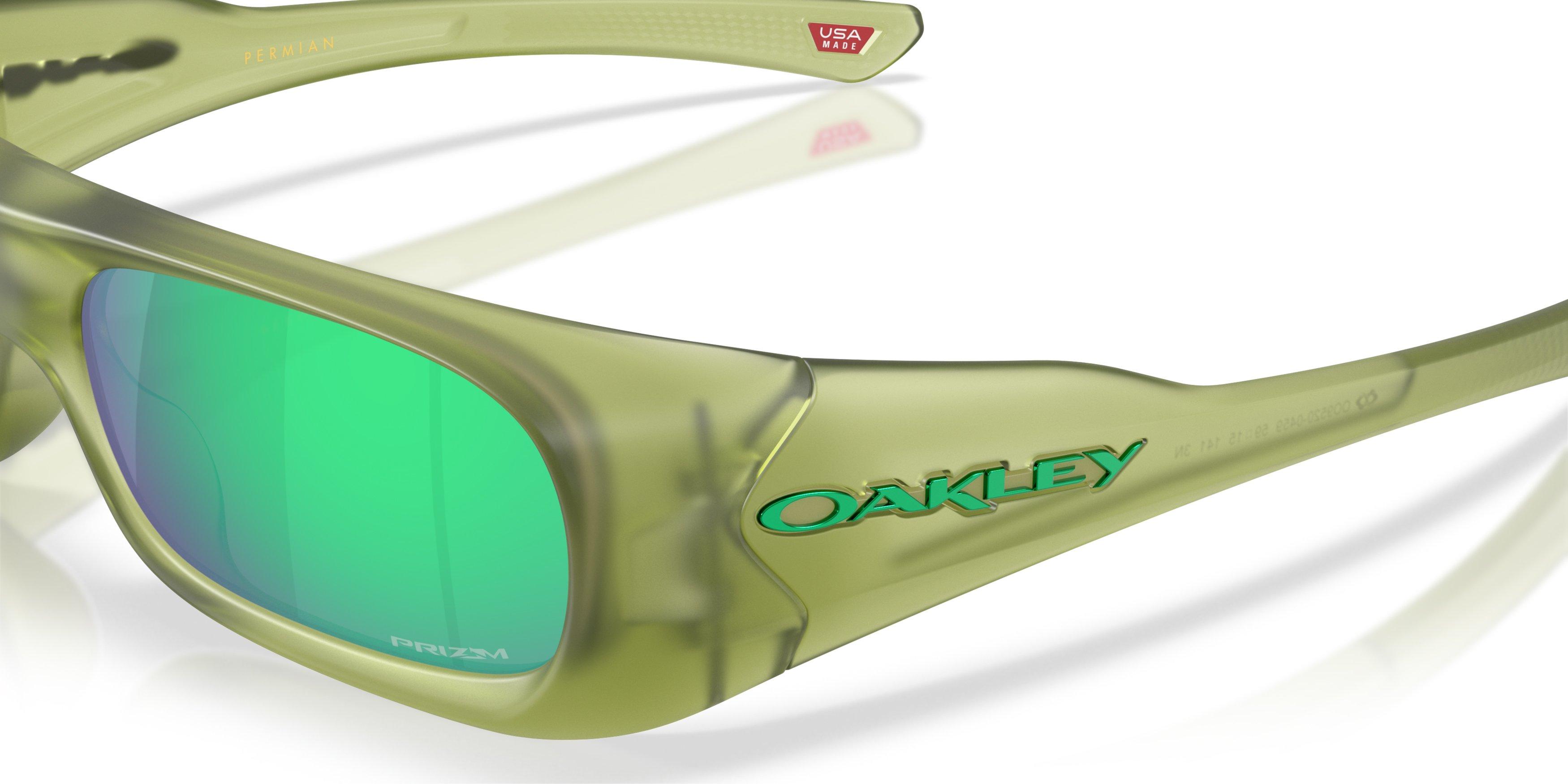 Oakley Permian Prizm Jade Sunglasses &ndash; Matte Trans Fern - GREEN Thumbnail View 4