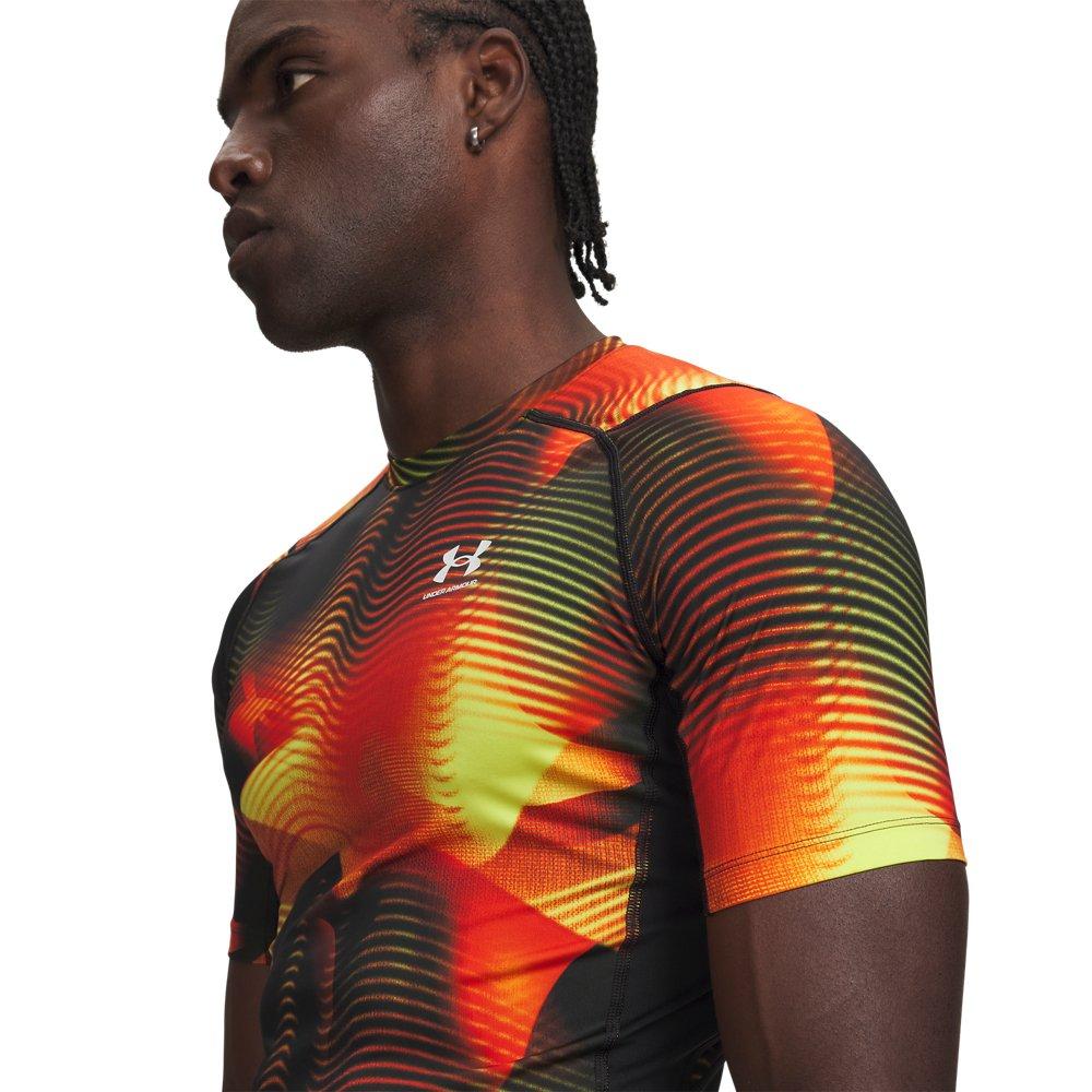 Under Armour Men's HeatGear Printed Short-Sleeve Shirt - Orange/Black/Yellow - ORANGE/BLACK/YELLOW