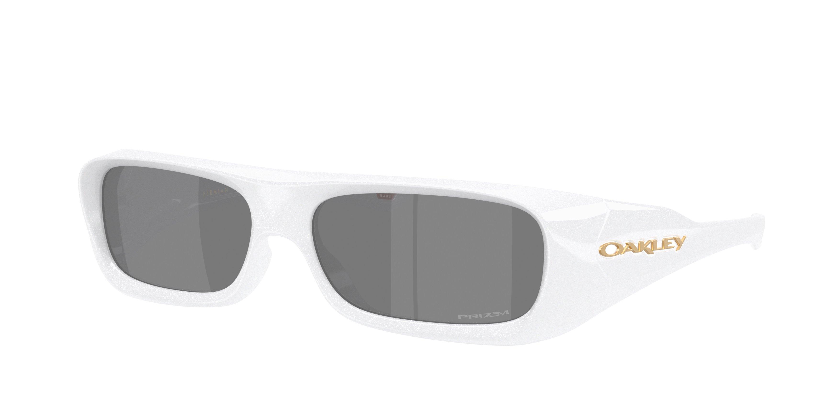 Oakley Permian Prizm Black Sunglasses &ndash; Pearlized White - WHITE/BLACK Thumbnail View 1