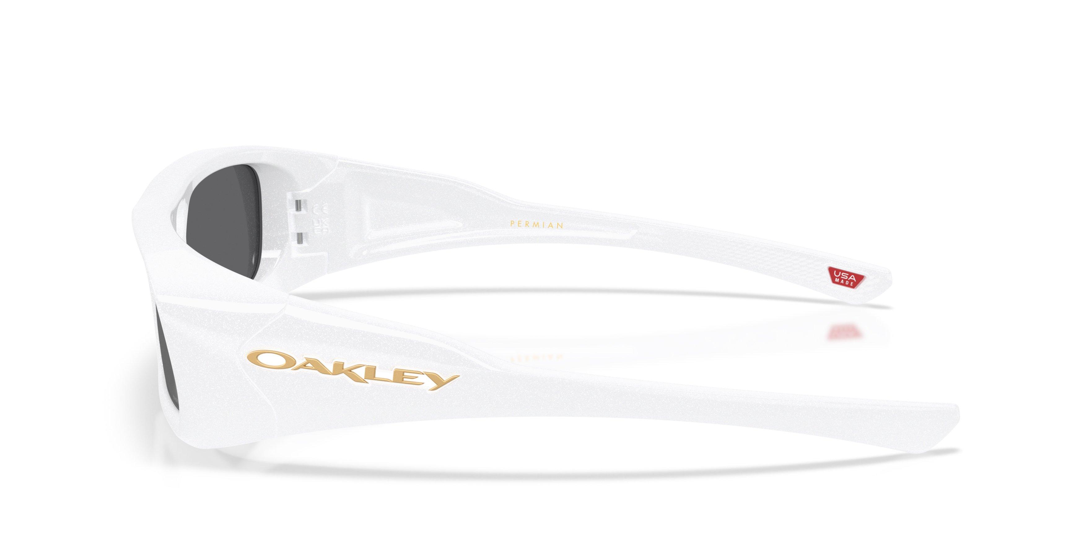 Oakley Permian Prizm Black Sunglasses &ndash; Pearlized White - WHITE/BLACK Thumbnail View 6