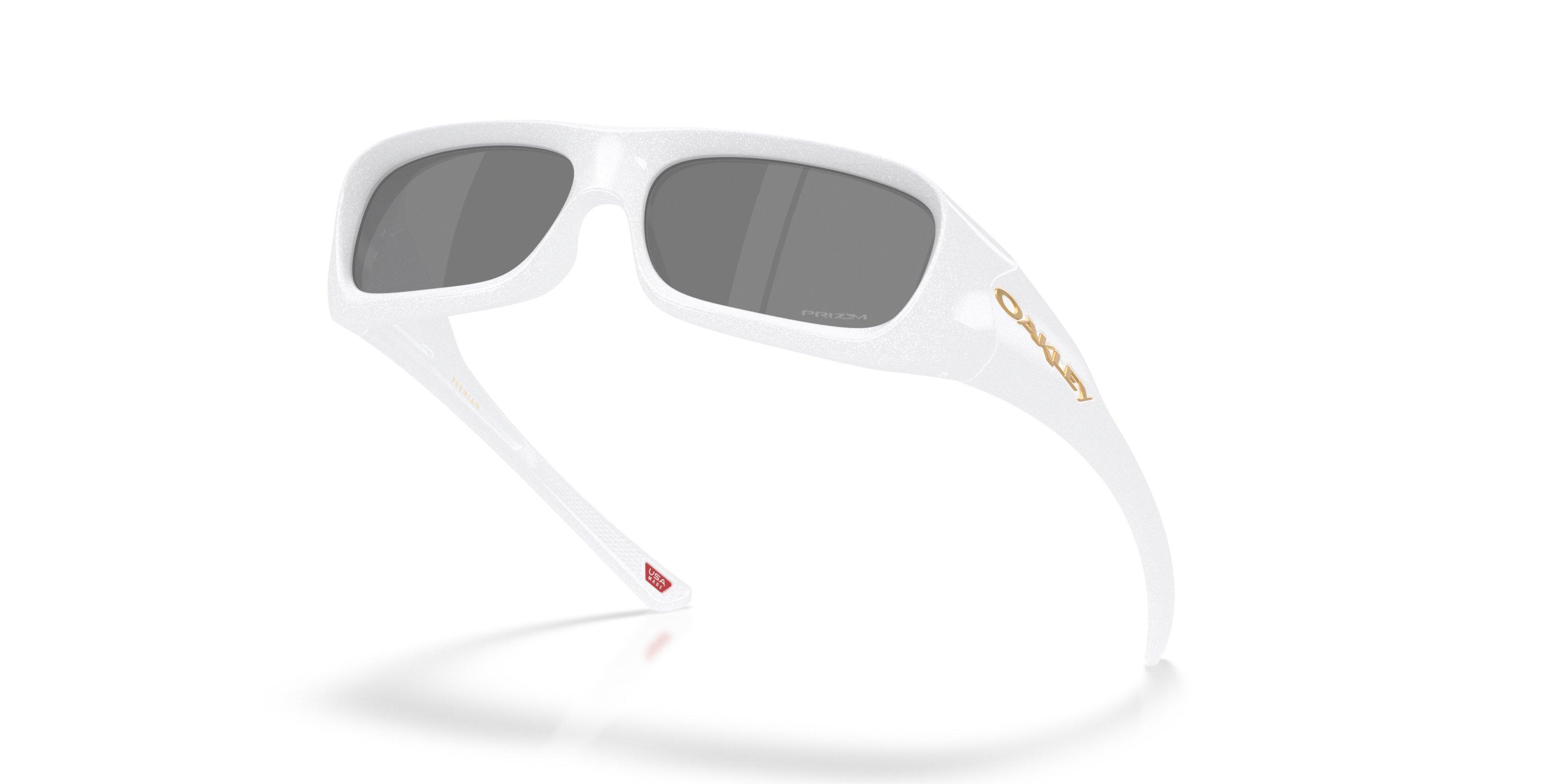 Oakley Permian Prizm Black Sunglasses &ndash; Pearlized White - WHITE/BLACK Thumbnail View 7