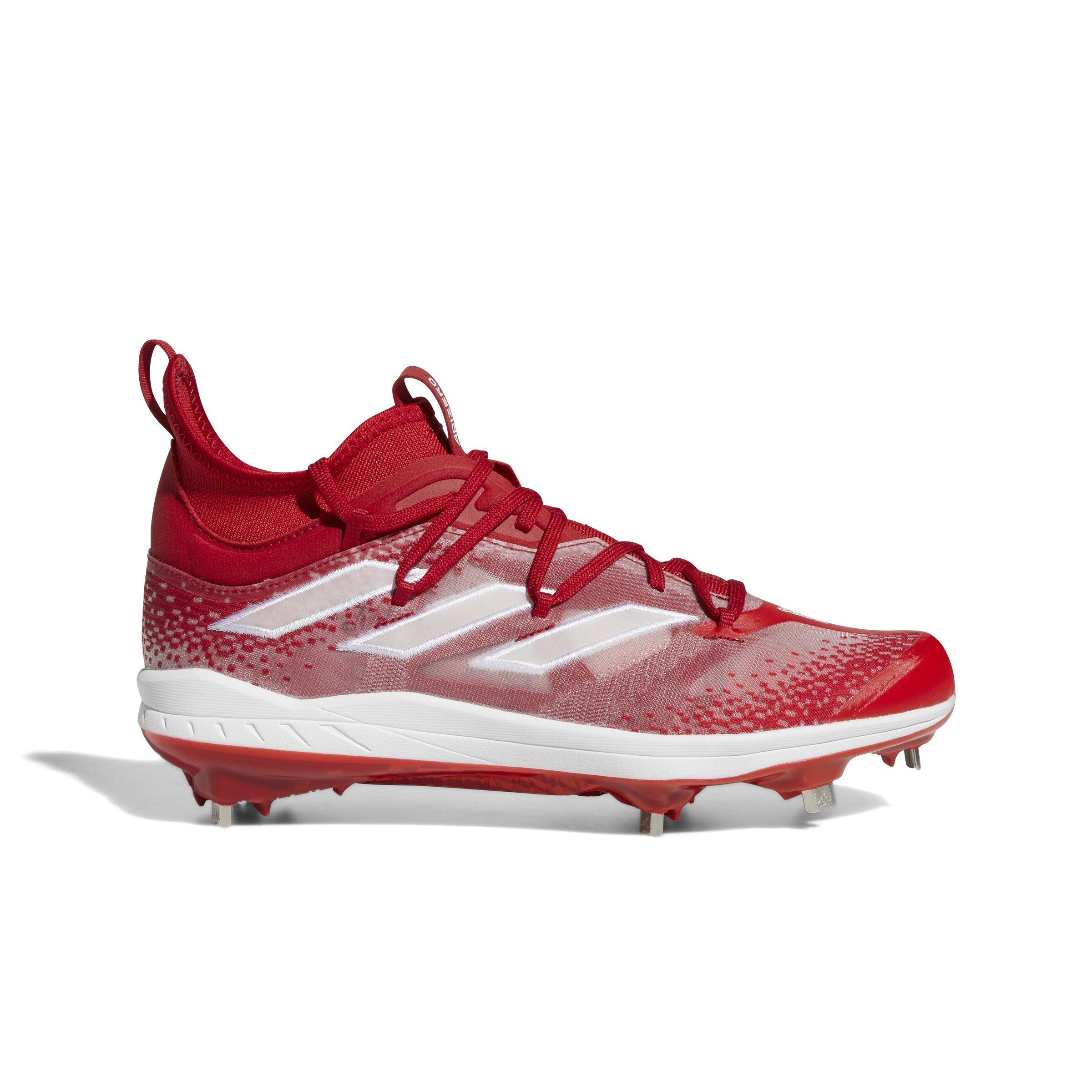 Red adidas store baseball cleats