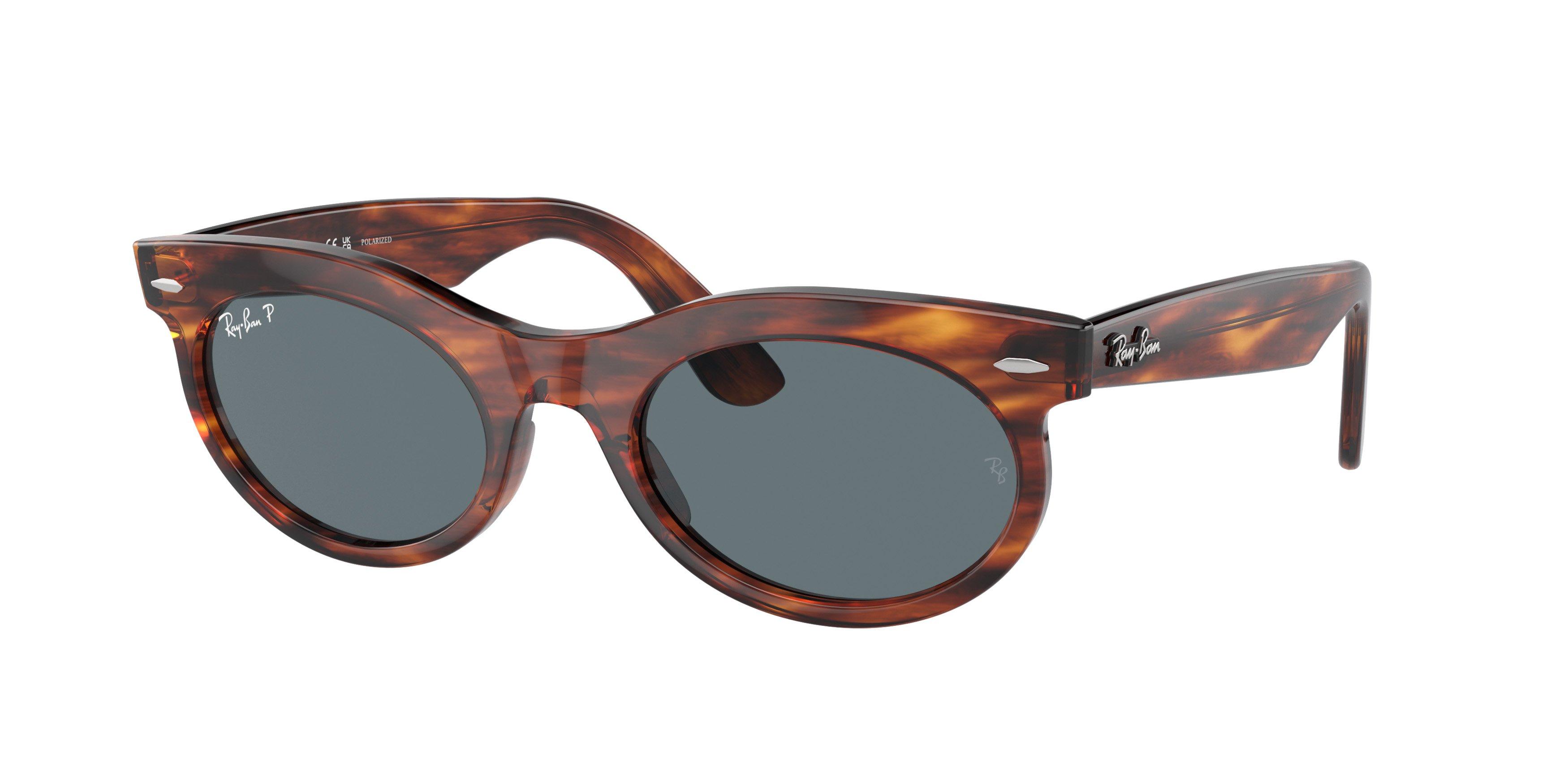 Ray-Ban Wayfarer Oval Striped Havana Sunglasses - BROWN Thumbnail View 1