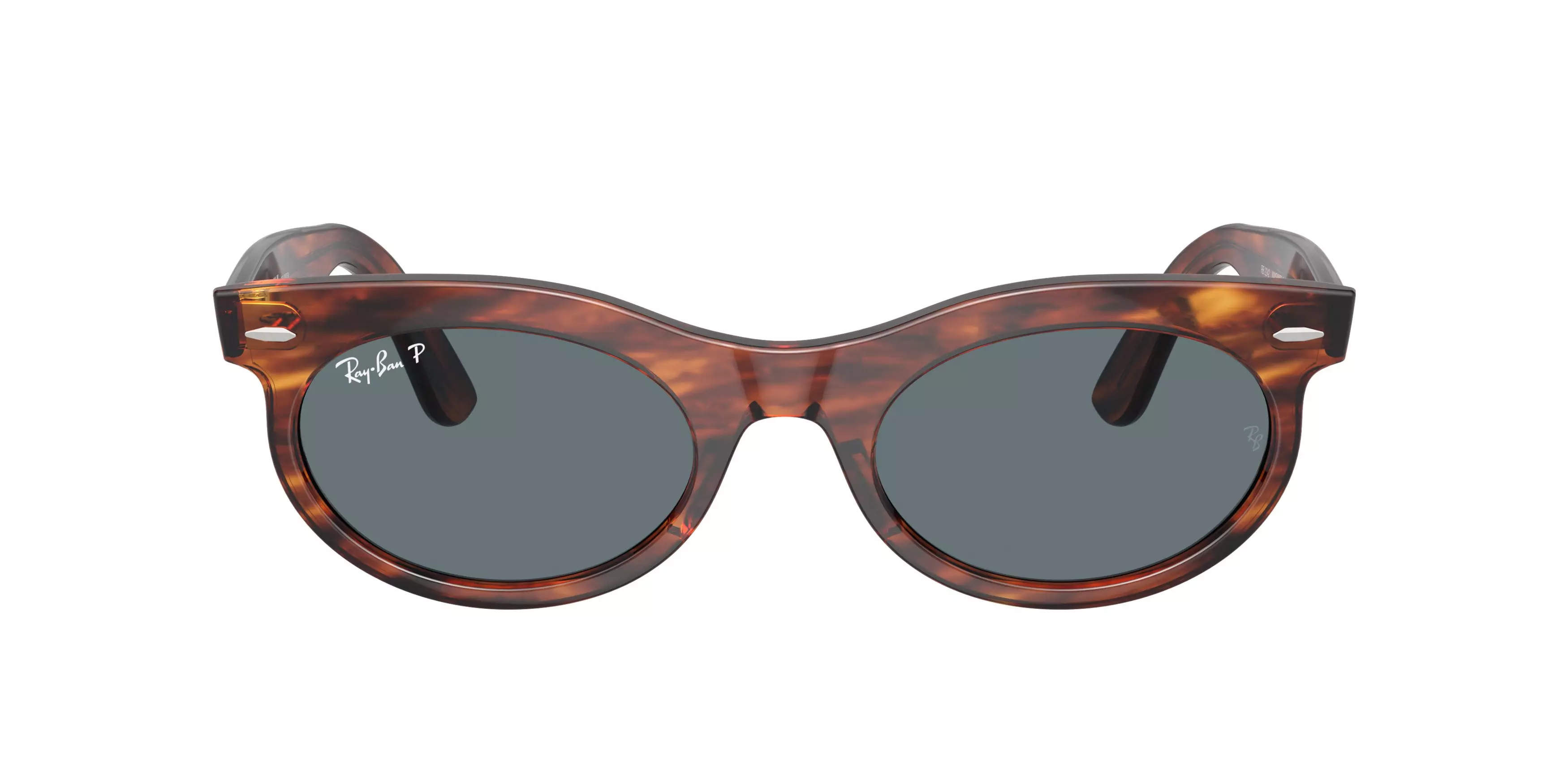 Ray-Ban Wayfarer Oval Striped Havana Sunglasses - BROWN