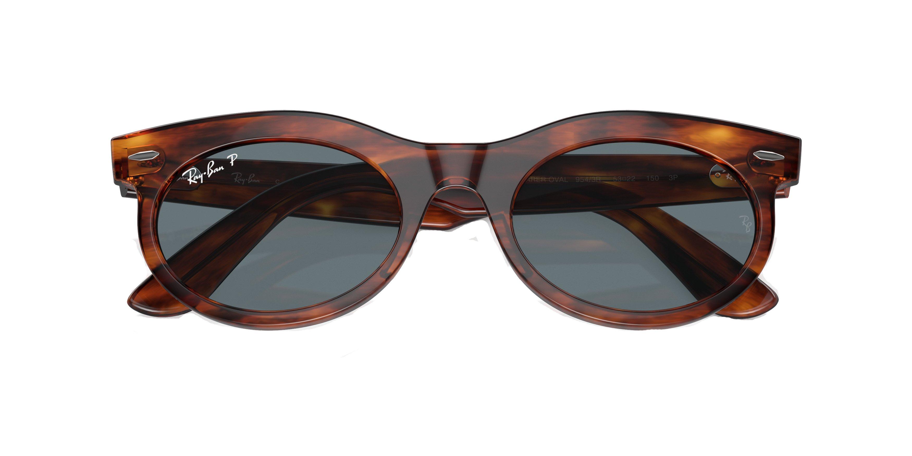 Ray-Ban Wayfarer Oval Striped Havana Sunglasses - BROWN Thumbnail View 6