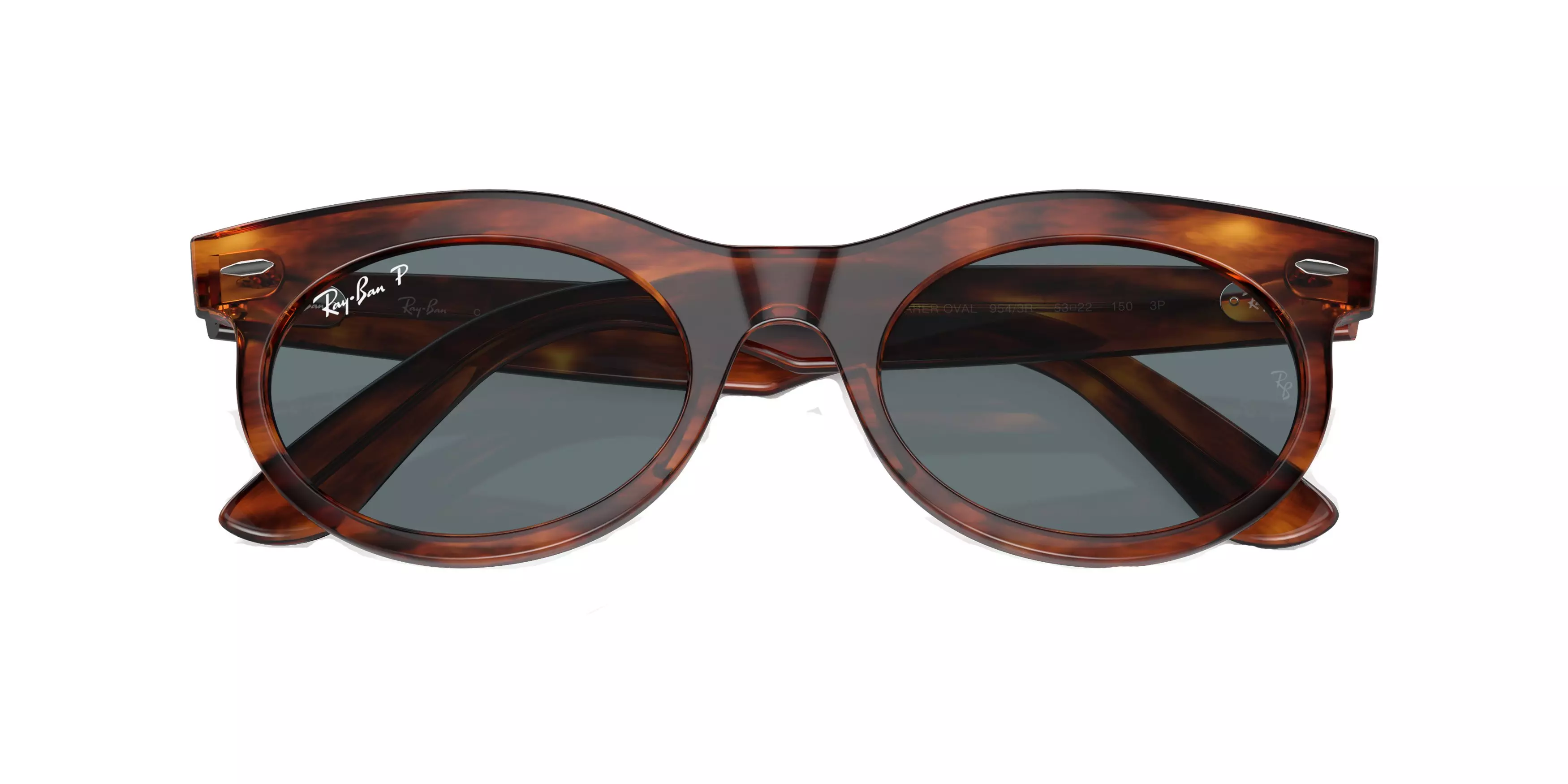 Ray-Ban Wayfarer Oval Striped Havana Sunglasses - BROWN
