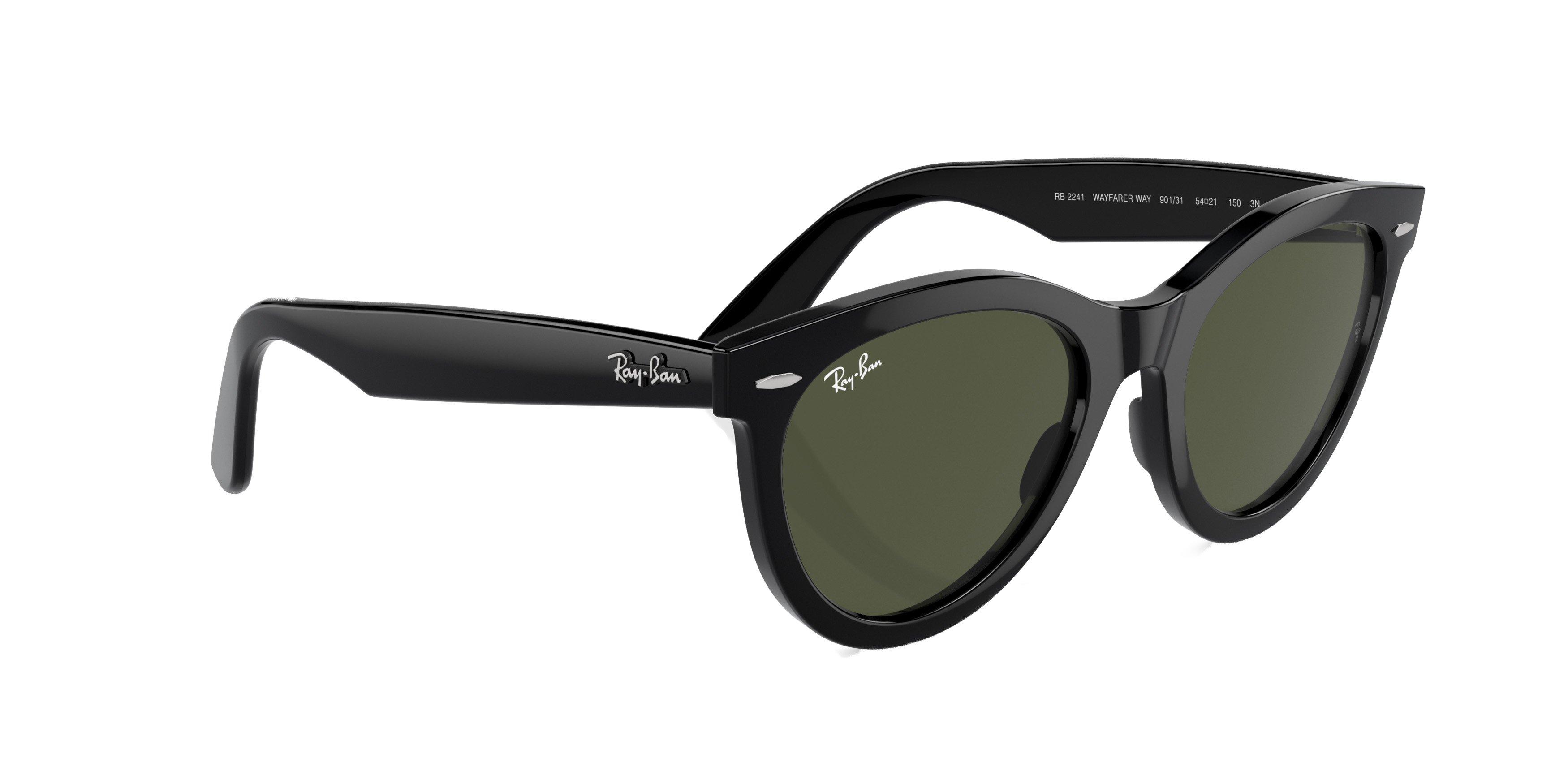 Ray-Ban Wayfarer Way Sunglasses - BLACK/GREEN Thumbnail View 4
