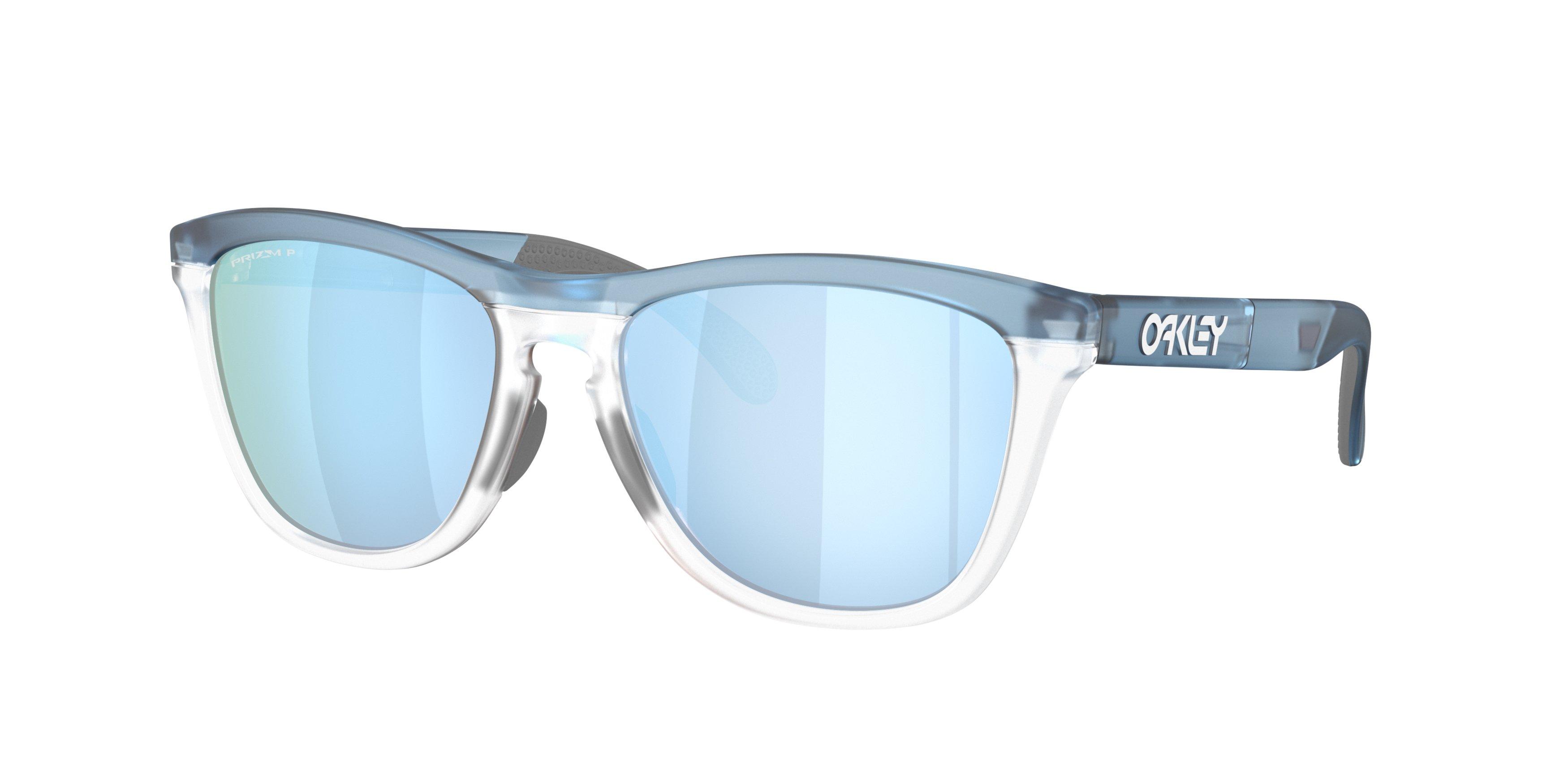 Oakley Frogskins Range XL Prizm Deep Water Polarized Sunglasses &ndash; Transparent Stonewash/Clear - BLUE Thumbnail View 1