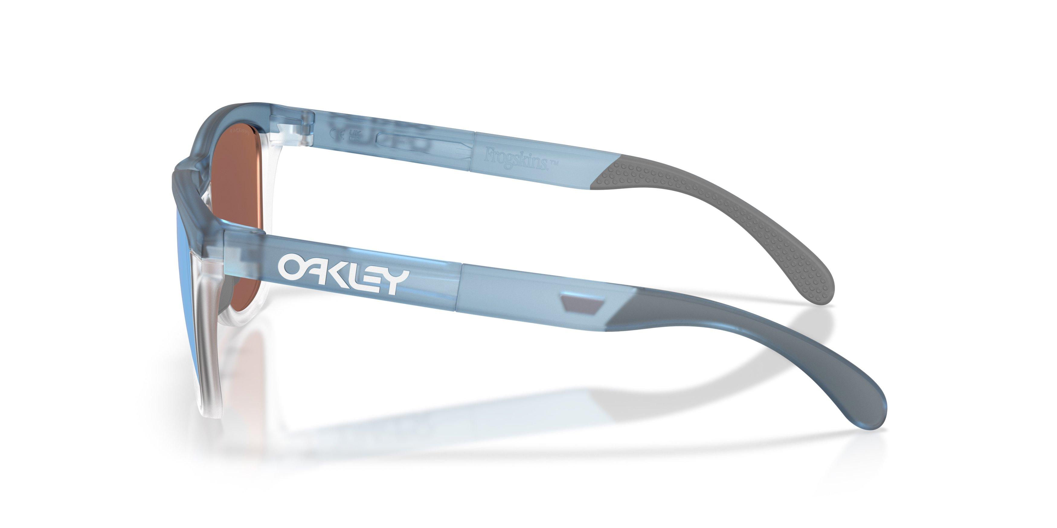 Oakley Frogskins Range XL Prizm Deep Water Polarized Sunglasses &ndash; Transparent Stonewash/Clear - BLUE Thumbnail View 6