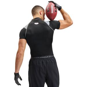 Under Armour Men's HeatGear Elite Compression Mock Short Sleeve - Black/Grey