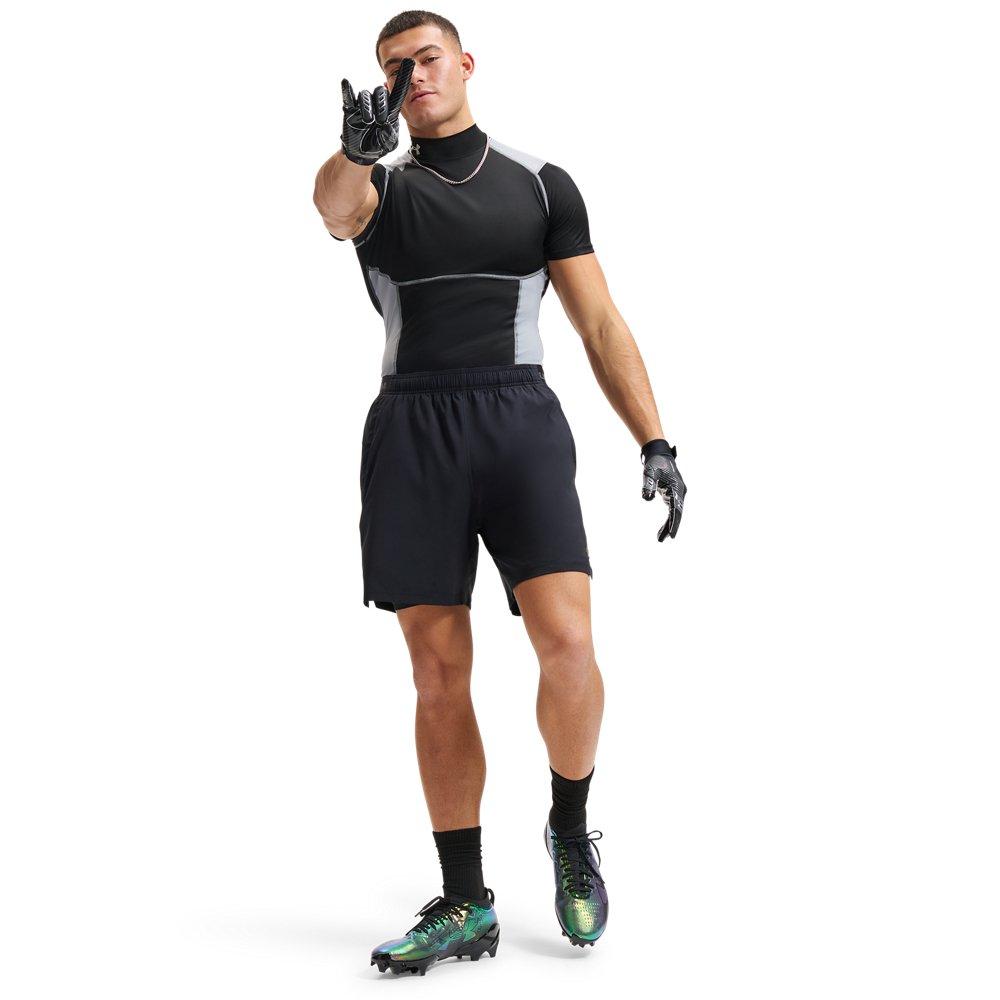 Under Armour Men's HeatGear Elite Compression Mock Short Sleeve - Black/Grey - BLACK/GREY Thumbnail View 6
