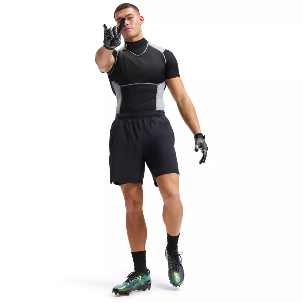 Under Armour Men's HeatGear Elite Compression Mock Short Sleeve - Black/Grey - BLACK/GREY