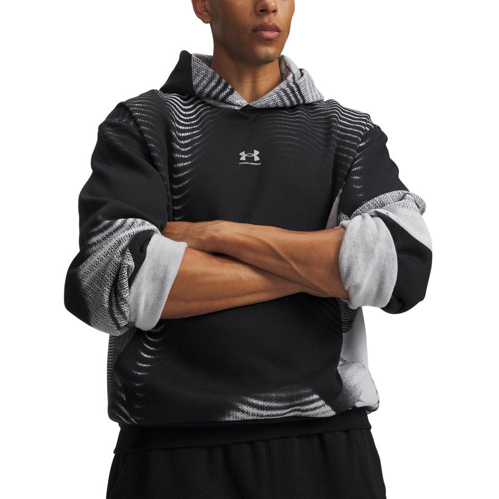 Under Armour Men's Icon Fleece Printed Hoodie - Black/White - BLACK/WHITE