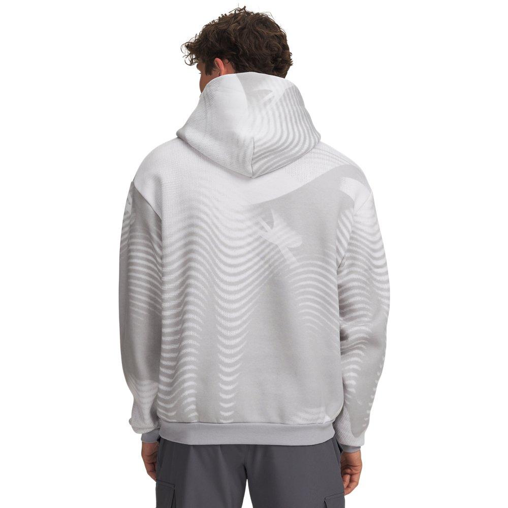 Under Armour Men's Icon Fleece Printed Hoodie - Grey/White - GREY/WHITE