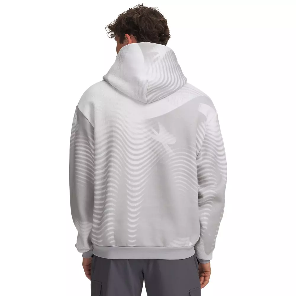Under Armour Men's Icon Fleece Printed Hoodie - Grey/White - GREY/WHITE