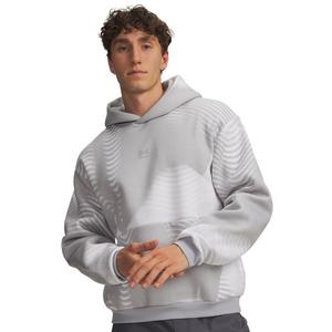 Under Armour Men's Icon Fleece Printed Hoodie - Grey/White - GREY/WHITE