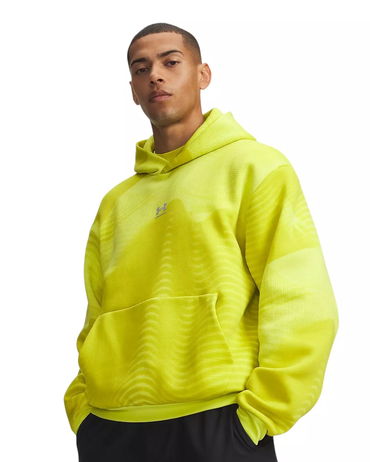 Under Armour Men's Icon Fleece Printed Hoodie - Yellow - YELLOW