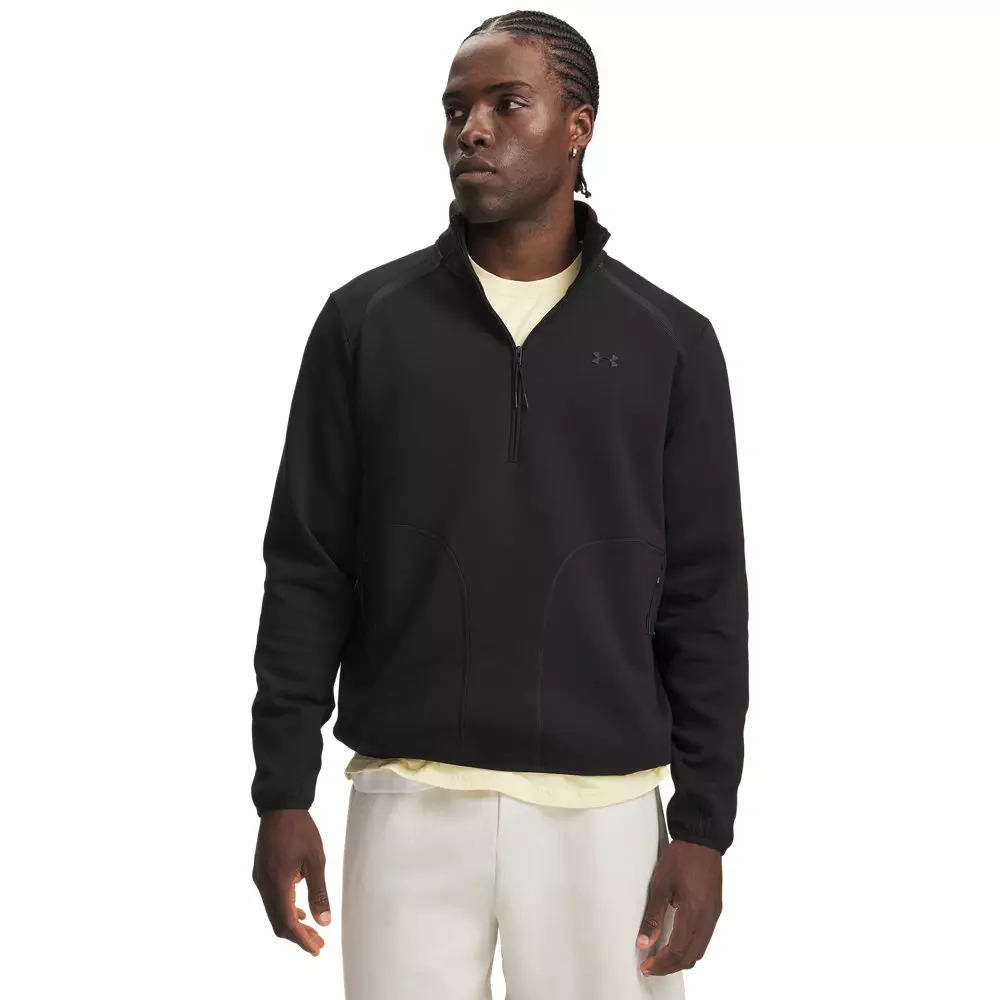 Under Armour men's Unstoppable Fleece 1/2-Zip Sweatshirt - Black - BLACK