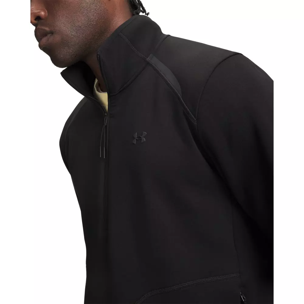 Under Armour men's Unstoppable Fleece 1/2-Zip Sweatshirt - Black - BLACK