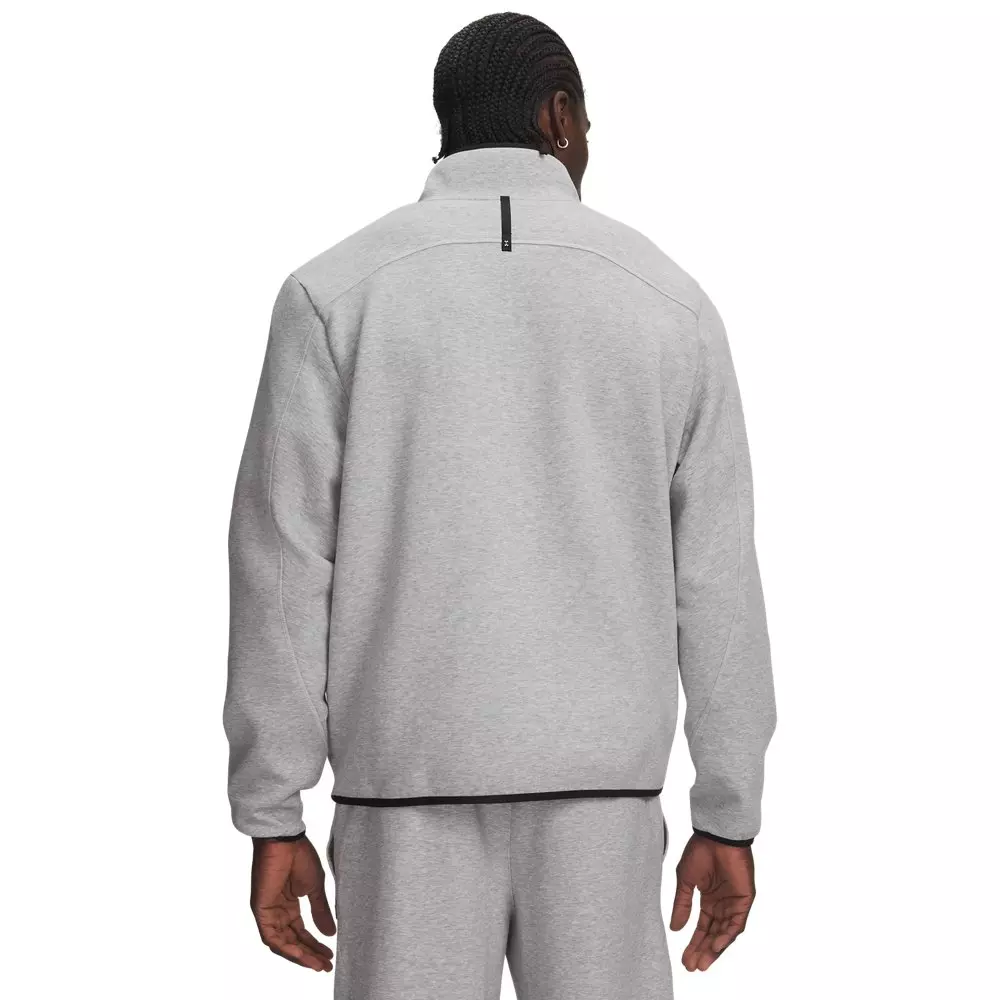 Under Armour men's Unstoppable Fleece 1/2-Zip Sweatshirt - Grey/Black - GREY/BLACK