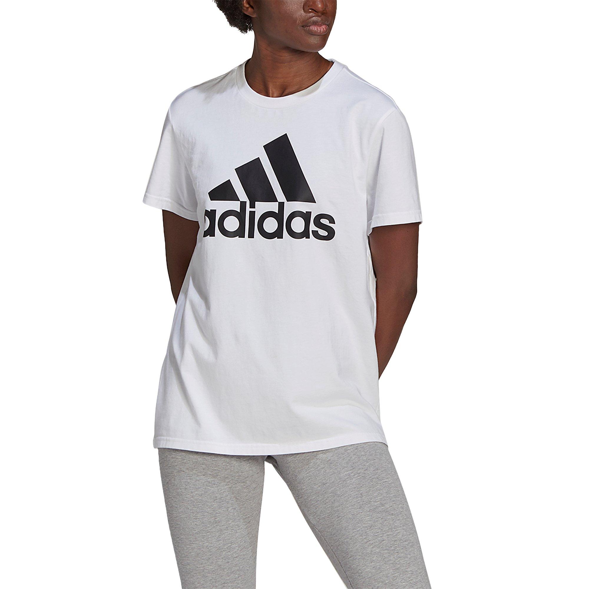 adidas Women's White Essentials Logo Boyfriend Tee - Hibbett | City Gear
