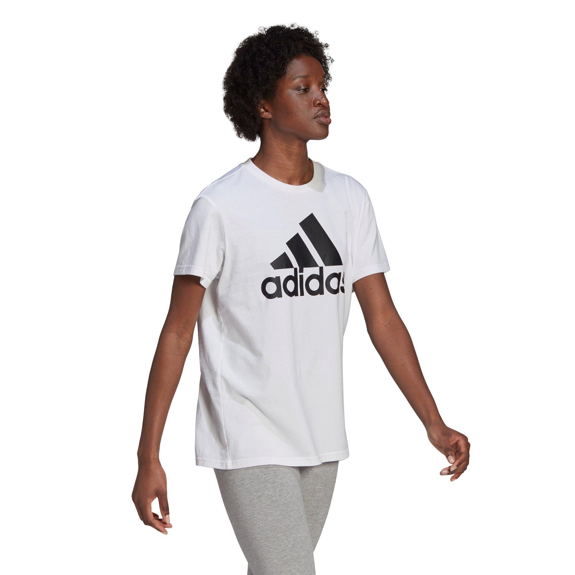 adidas Women\'s White Essentials Logo Boyfriend Tee - Hibbett | City Gear