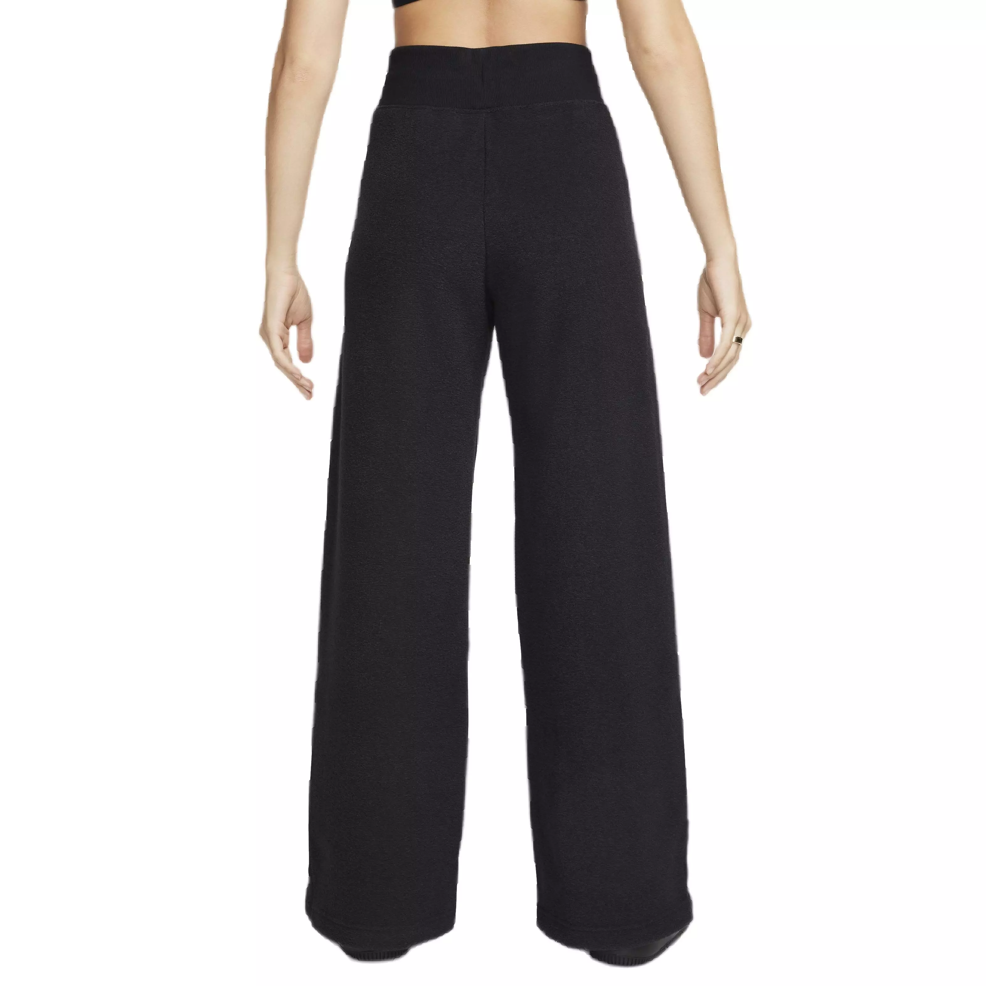 Nike Women's Sportswear Phoenix Plush High-Waisted Wide-leg Cozy Fleece Pants - BLACK